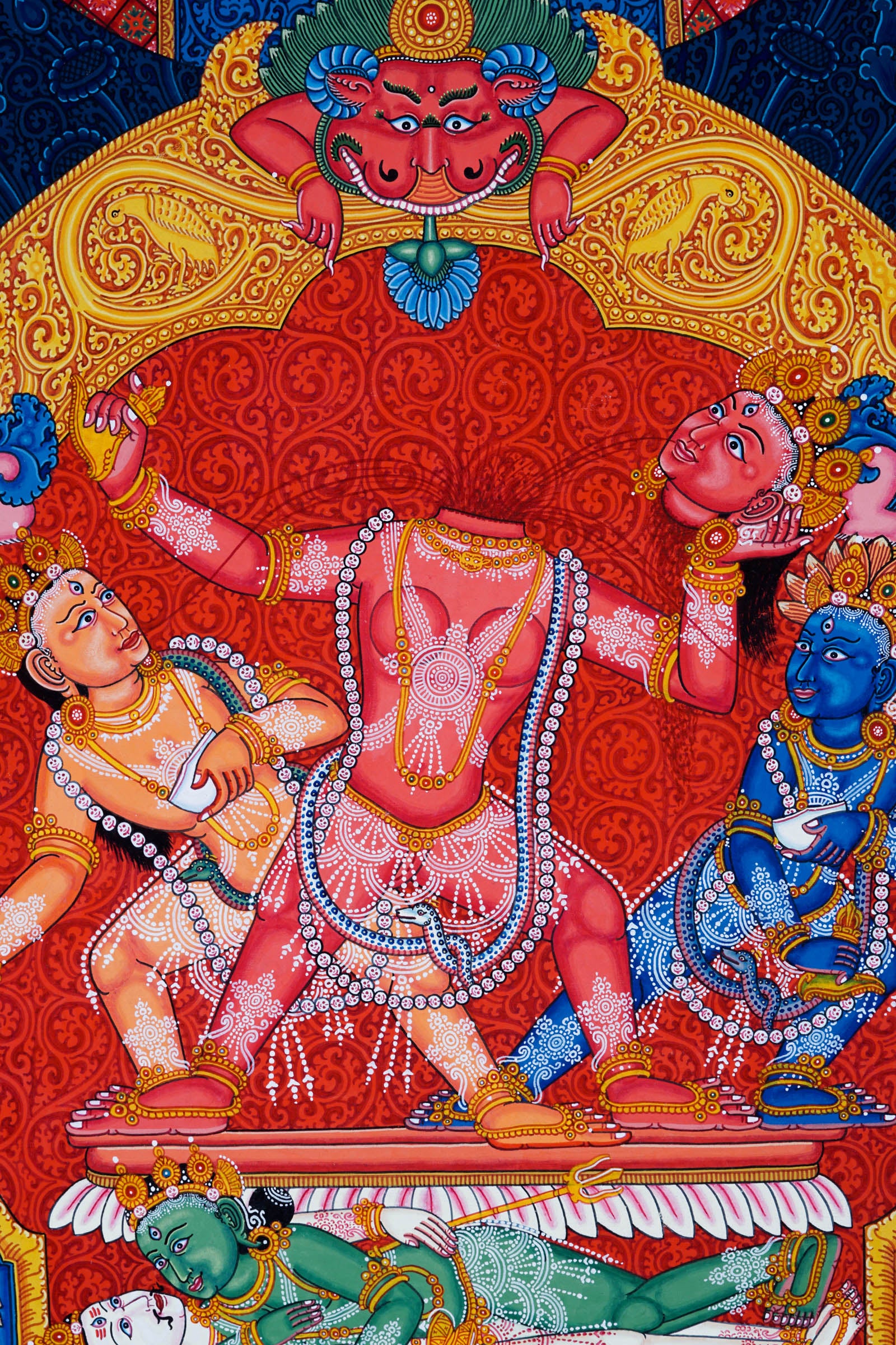 Wrathful deity - Chinnamasta Thangka - Best handpainted thangka painting - LuckyThanka