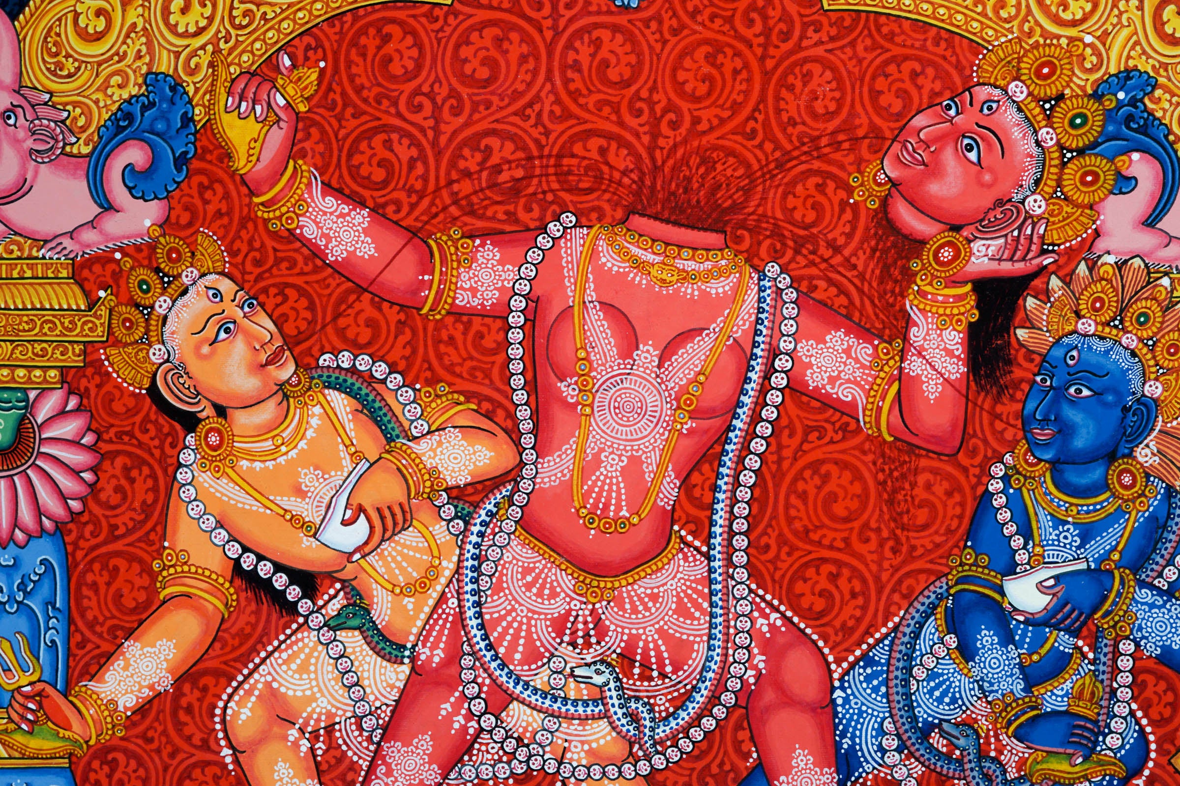 Wrathful deity - Chinnamasta Thangka - Best handpainted thangka painting - LuckyThanka