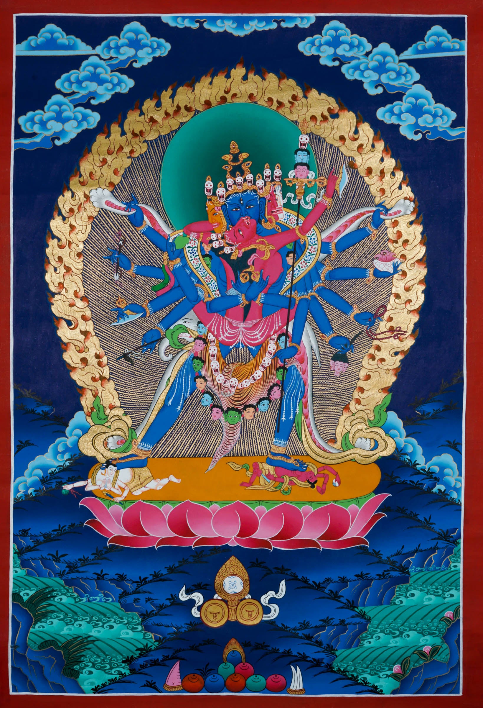 Chakrasamvara Thangka Painting - Best handpainted thangka painting - LuckyThanka