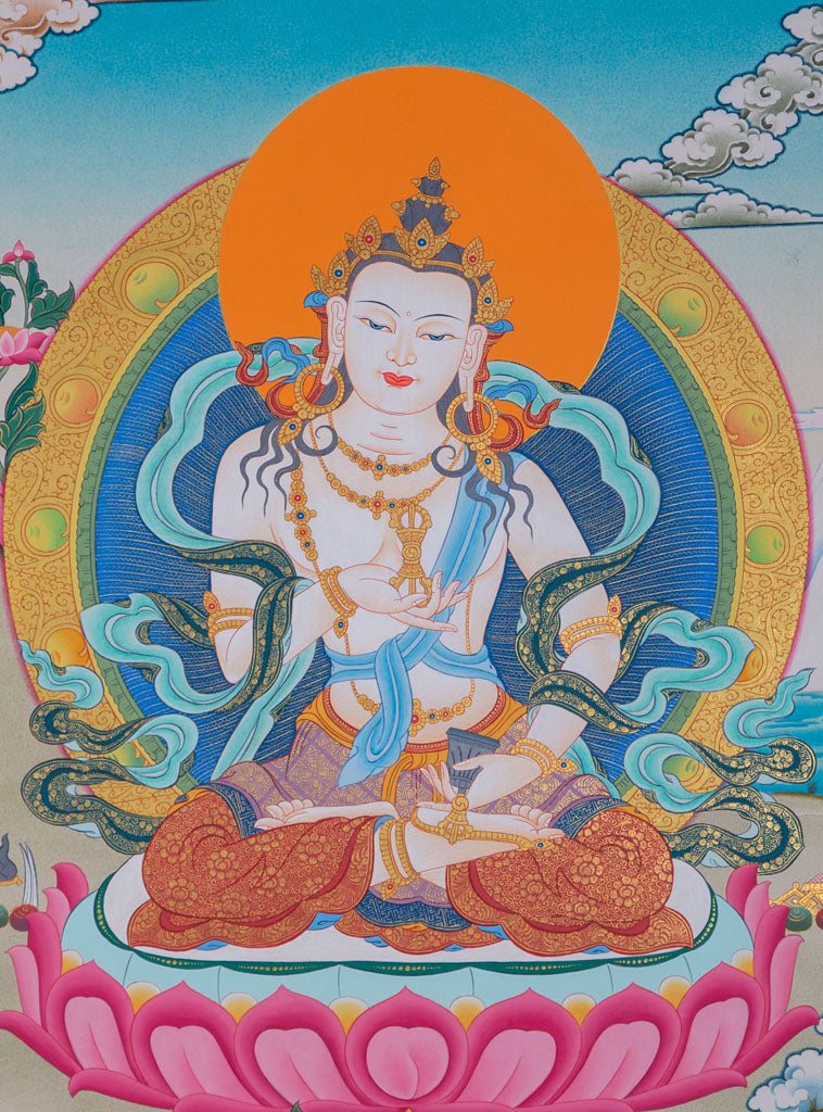 Beautiful Thangka Painting | Vajrasattva for Purification - Lucky Thanka