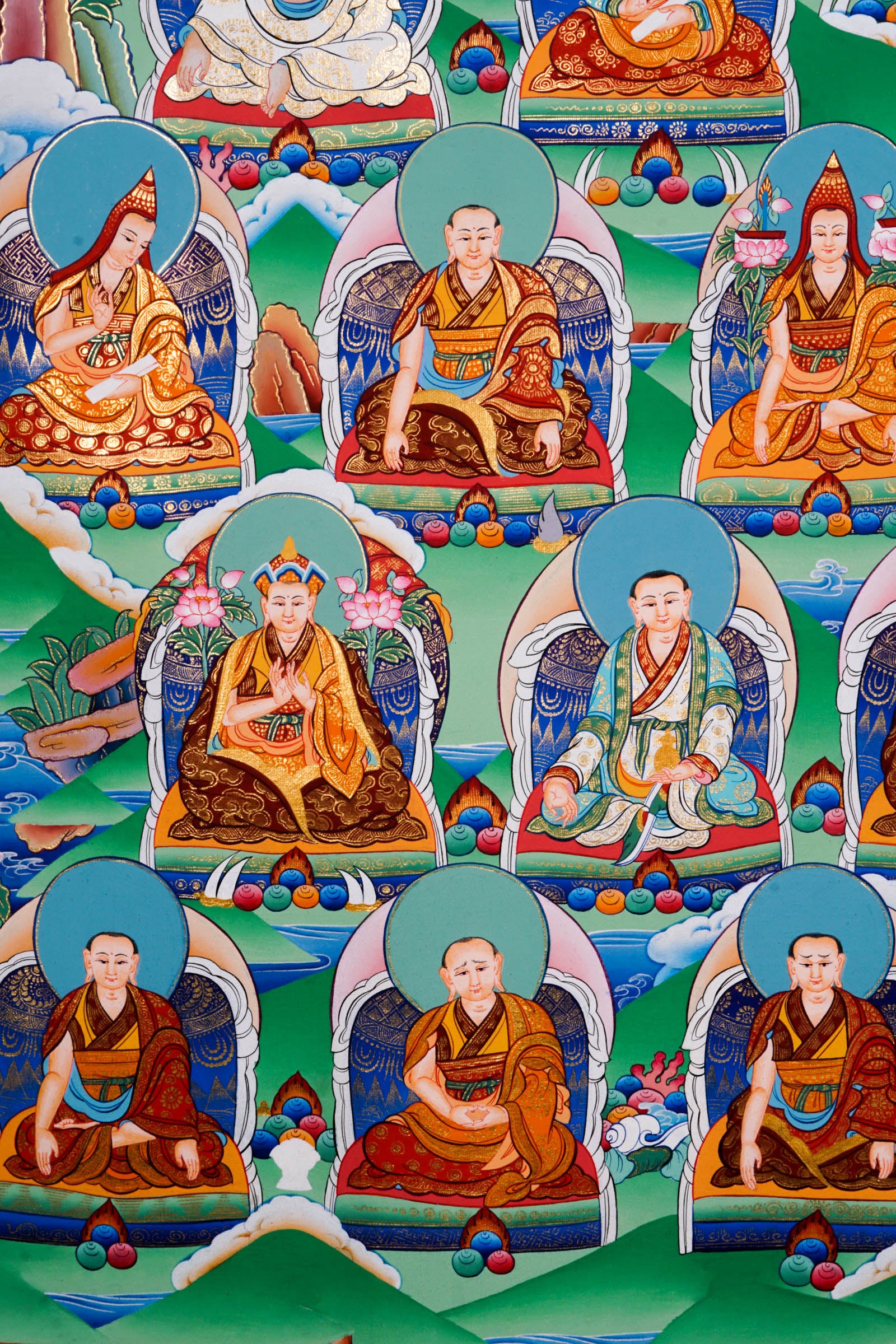 Guru Rinpoche Handmade Thangka - Best handpainted thangka painting - LuckyThanka
