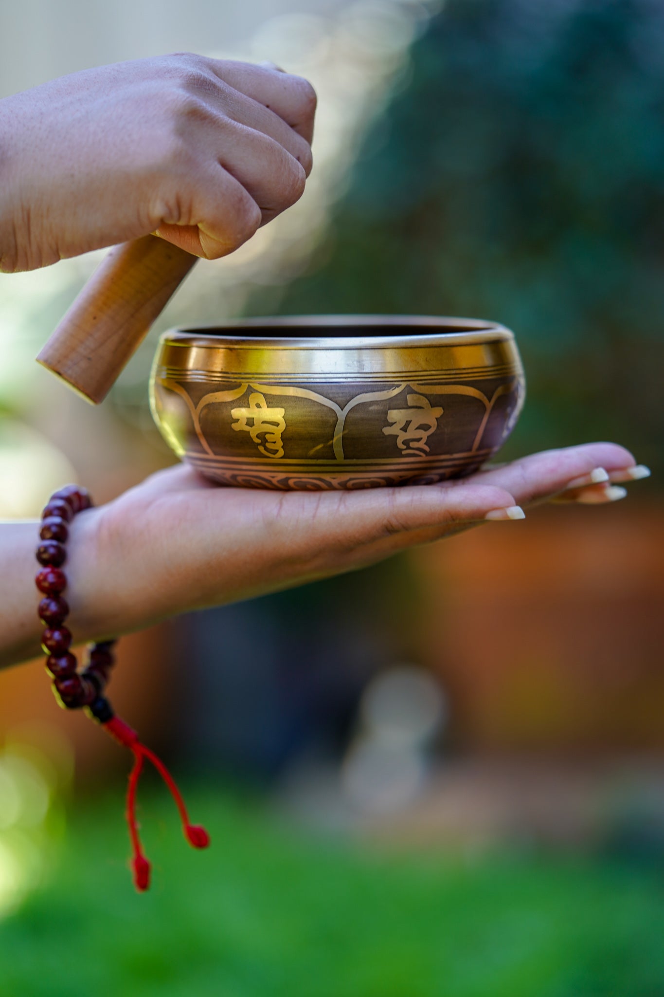 Singing Bowl engraved with Ganesh - Lucky Thanka