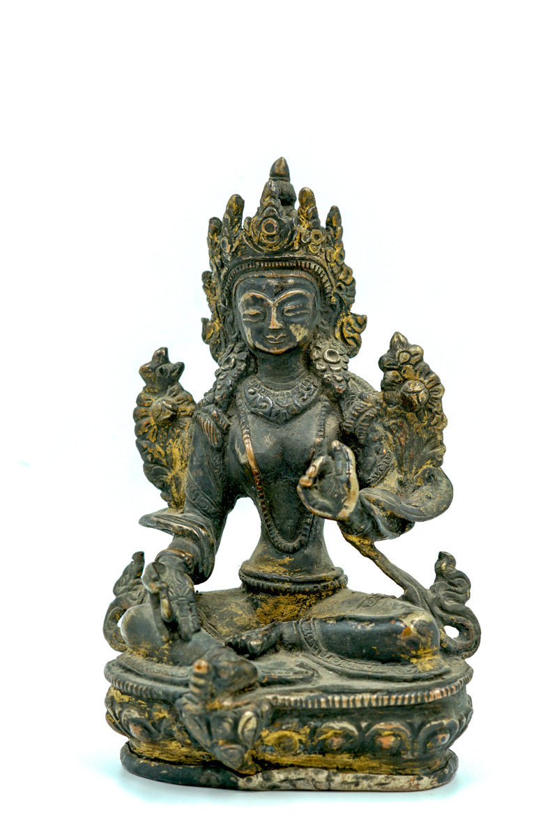 Brass Metal Green Tara Statue - Lucky Thanka