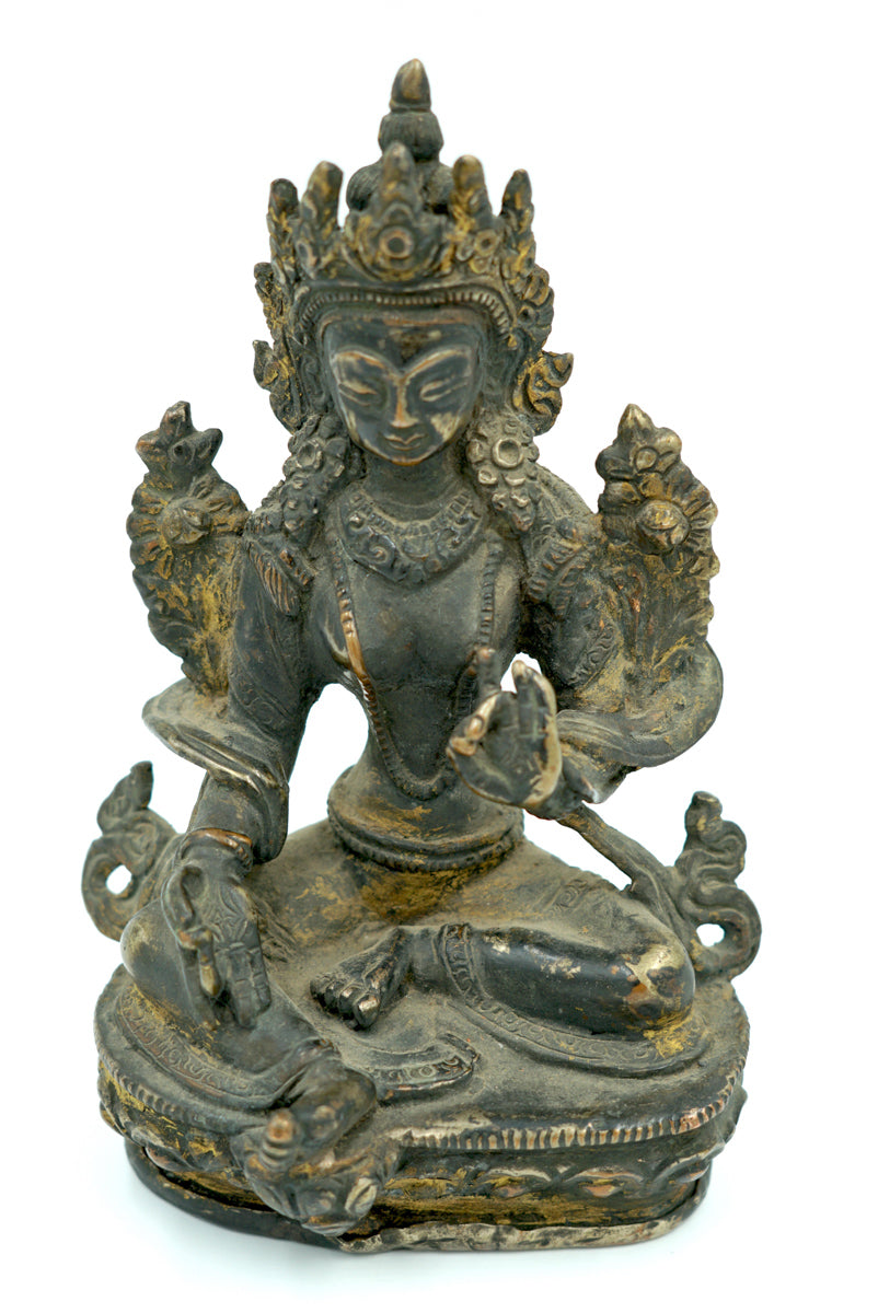 Brass Metal Green Tara Statue - Lucky Thanka