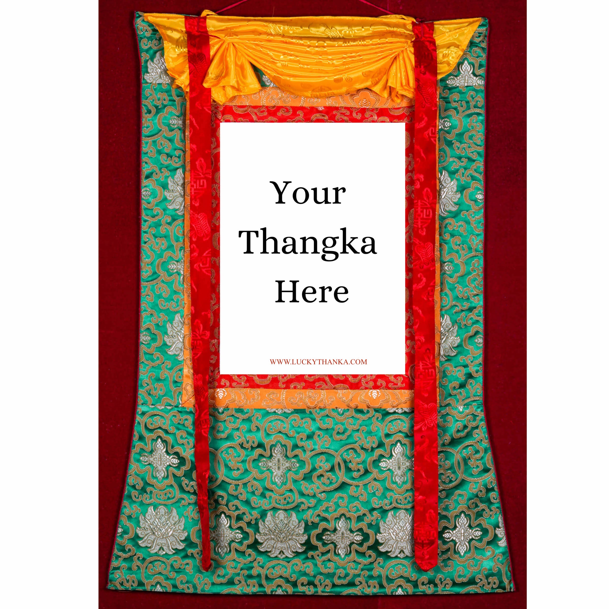 Green Color Thangka Brocade
