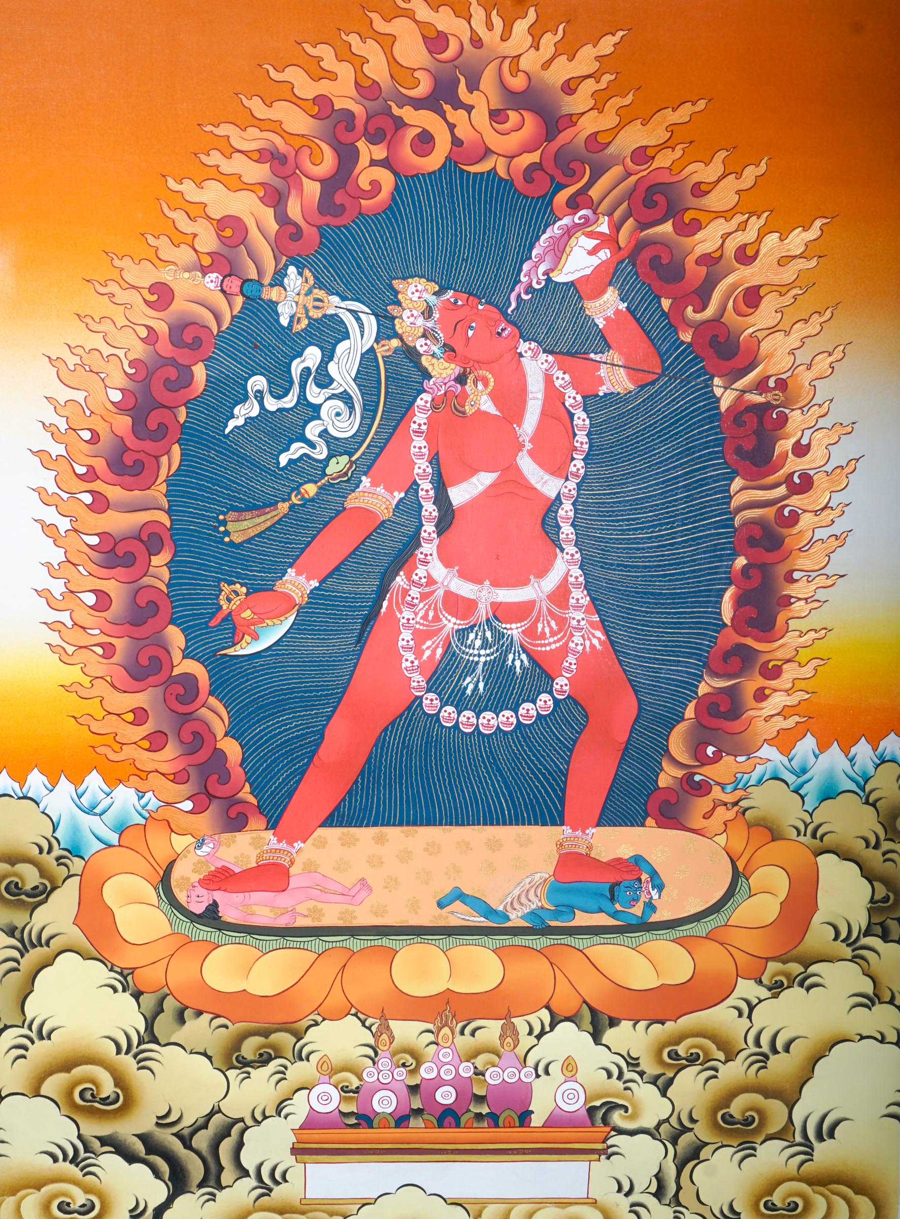 Wrathful Vajravarahi - Vajrayogini Art - Lucky Thanka