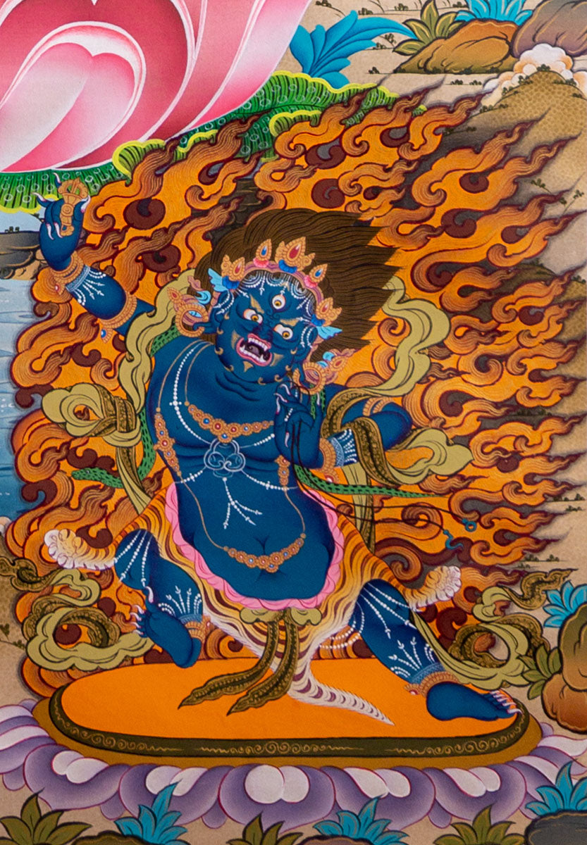 Manjushri Thangka Painting from Nepal - Lucky Thanka
