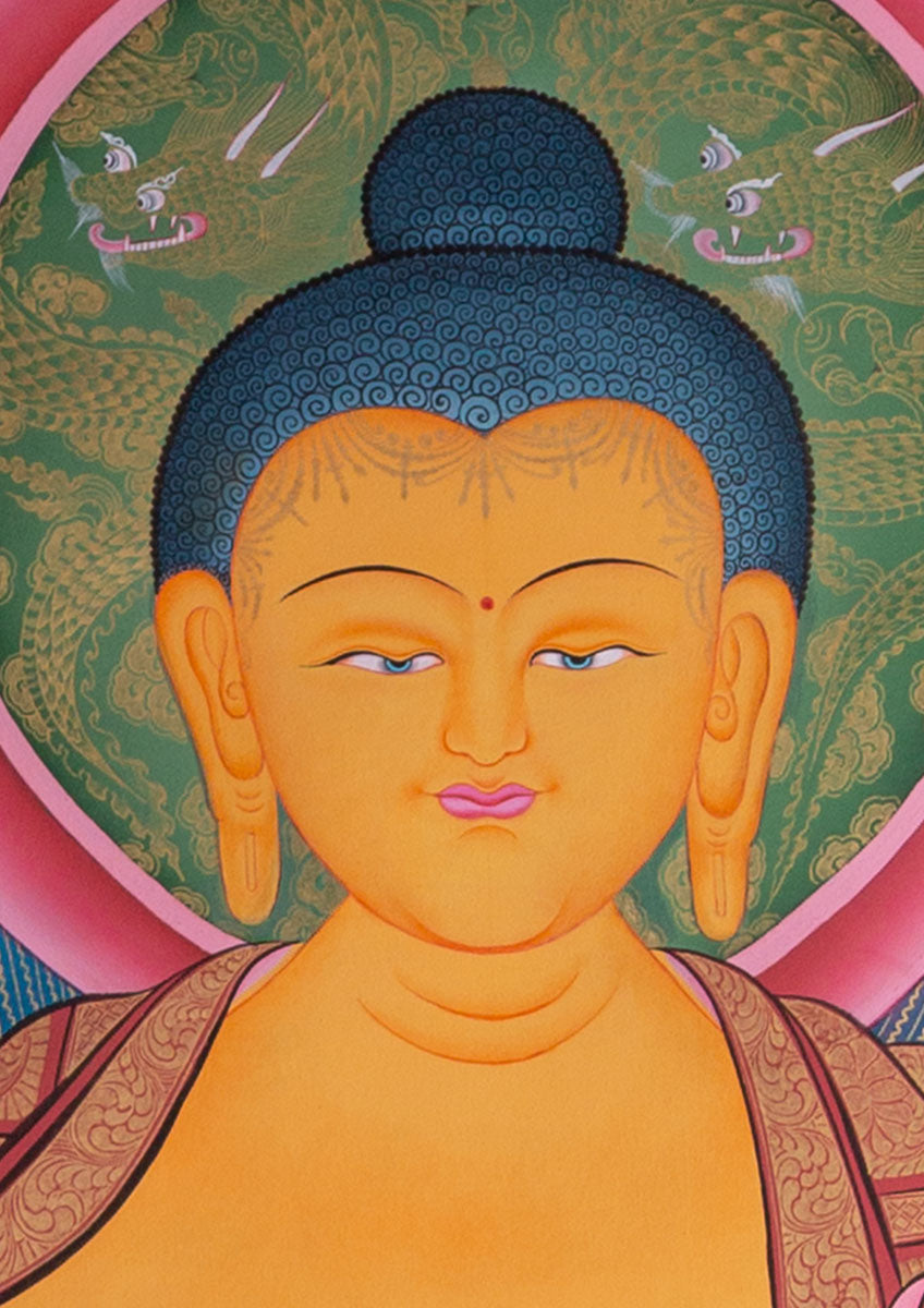 Shakyamuni Buddha Large size Thangka painting | Wall Hanging Tibetan Art - Lucky Thanka