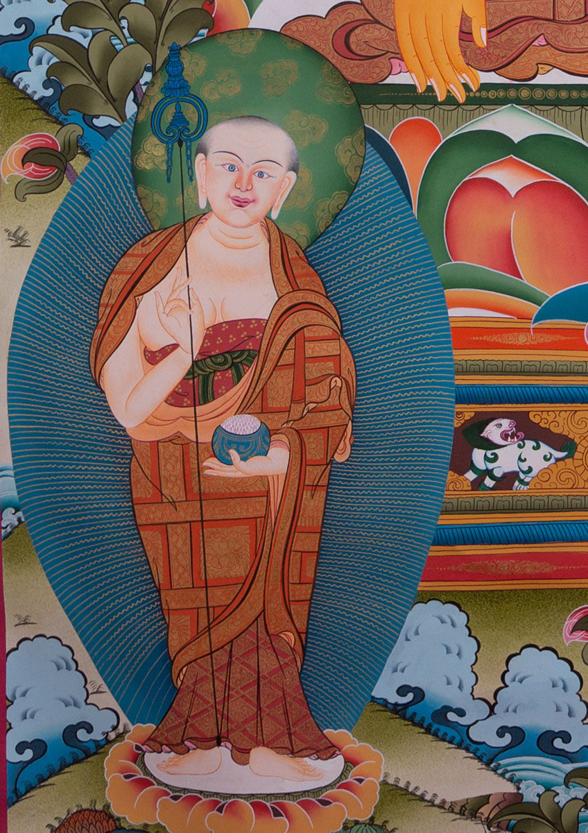 Shakyamuni Buddha Large size Thangka painting | Wall Hanging Tibetan Art - Lucky Thanka