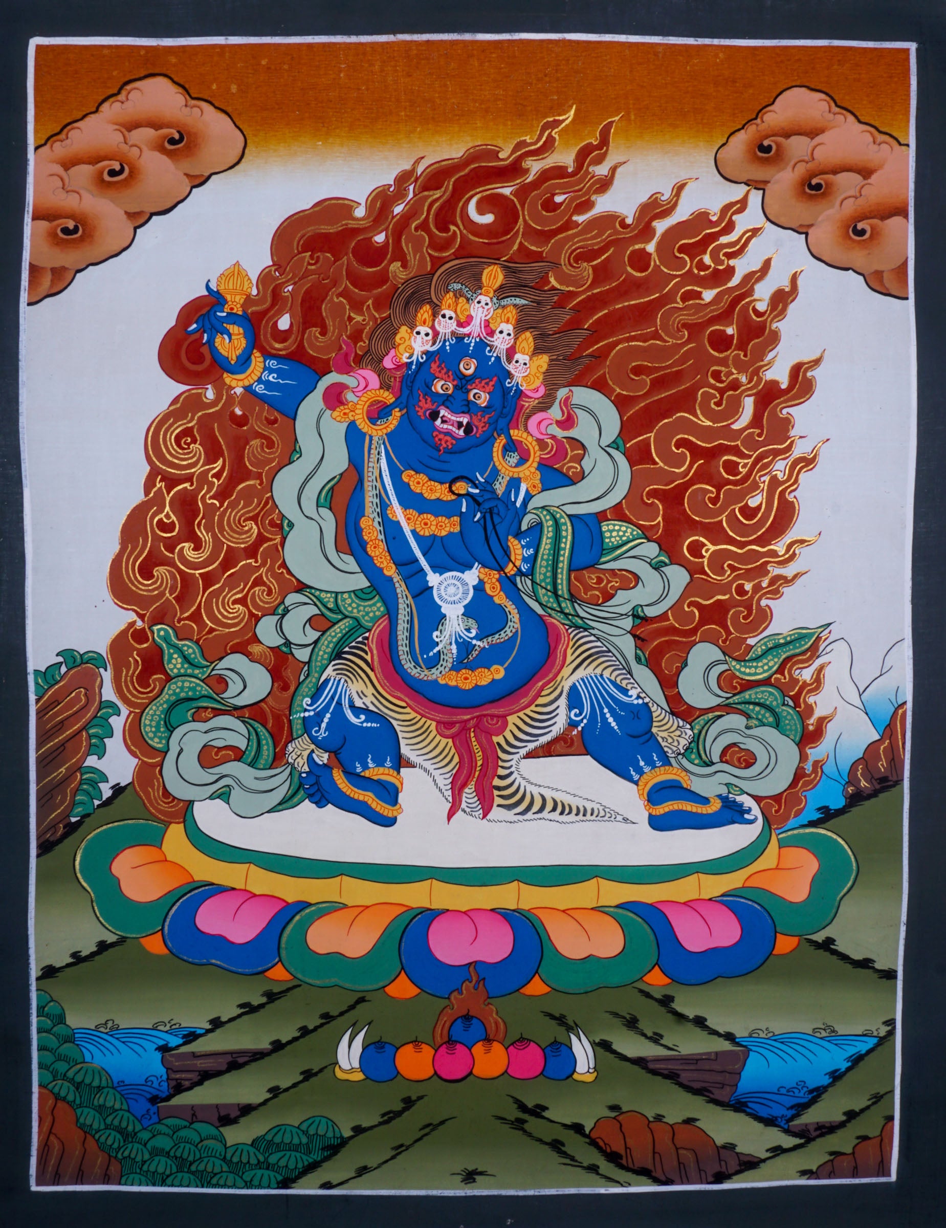 Wrathful Vajrapani Thangka - Lucky Thanka