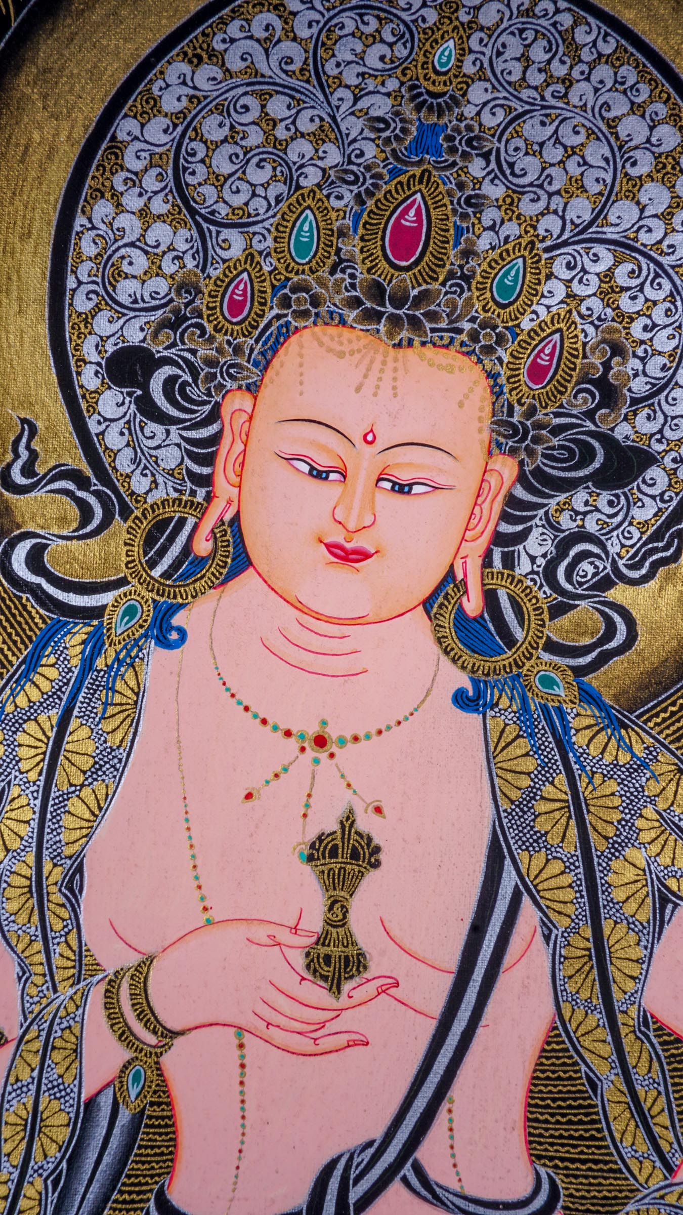 Tibetan Thangka painting of Vajrasattva - Lucky Thanka