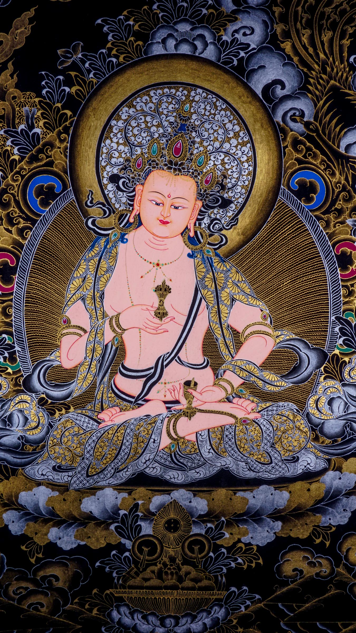 Tibetan Thangka painting of Vajrasattva - Lucky Thanka