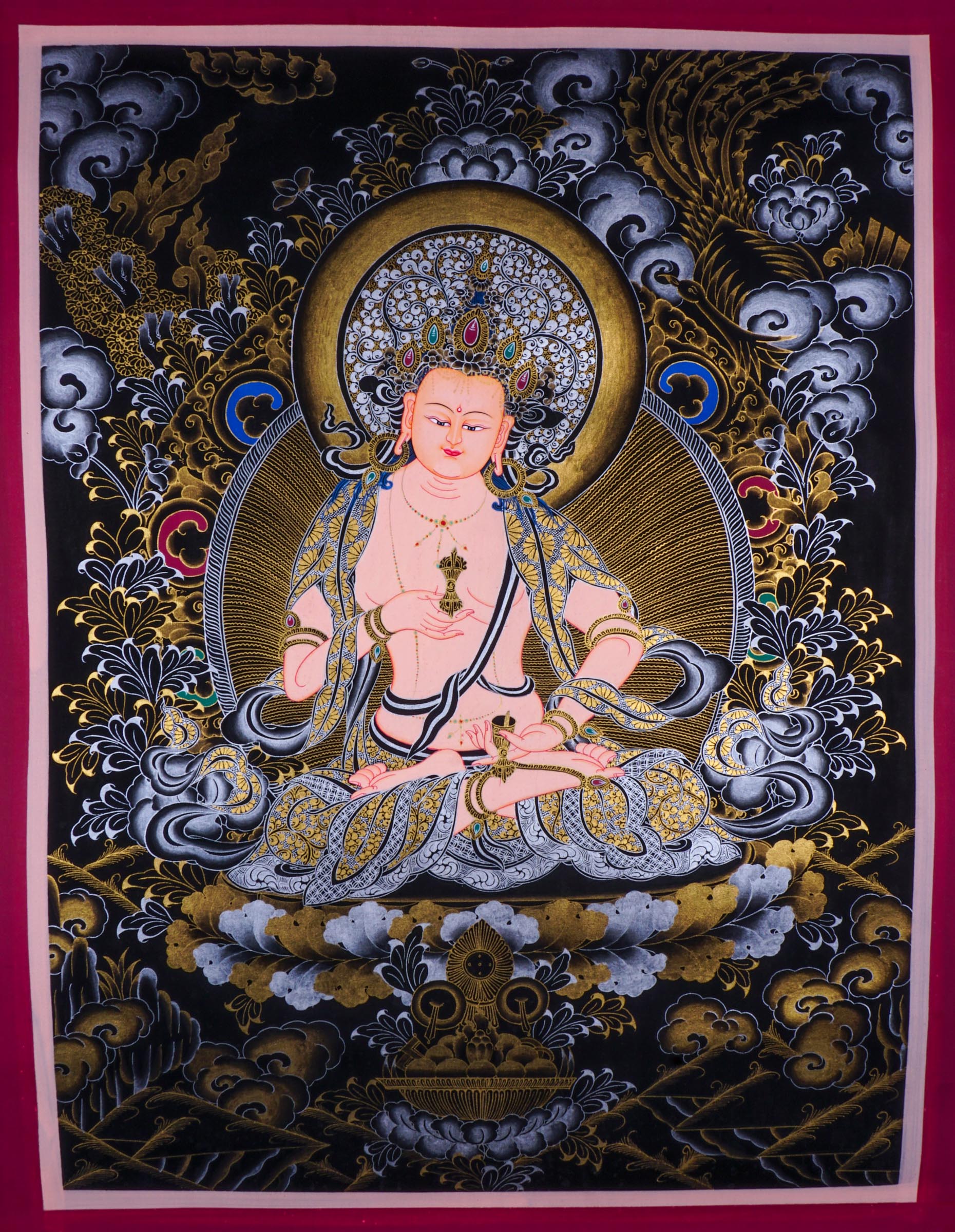 Tibetan Thangka painting of Vajrasattva - Lucky Thanka