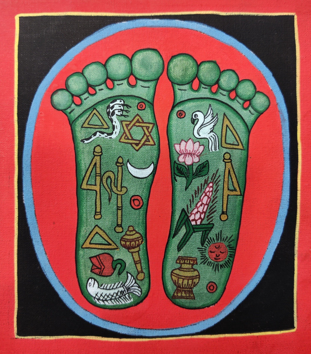 Auspicious Feet - Lucky Thanka