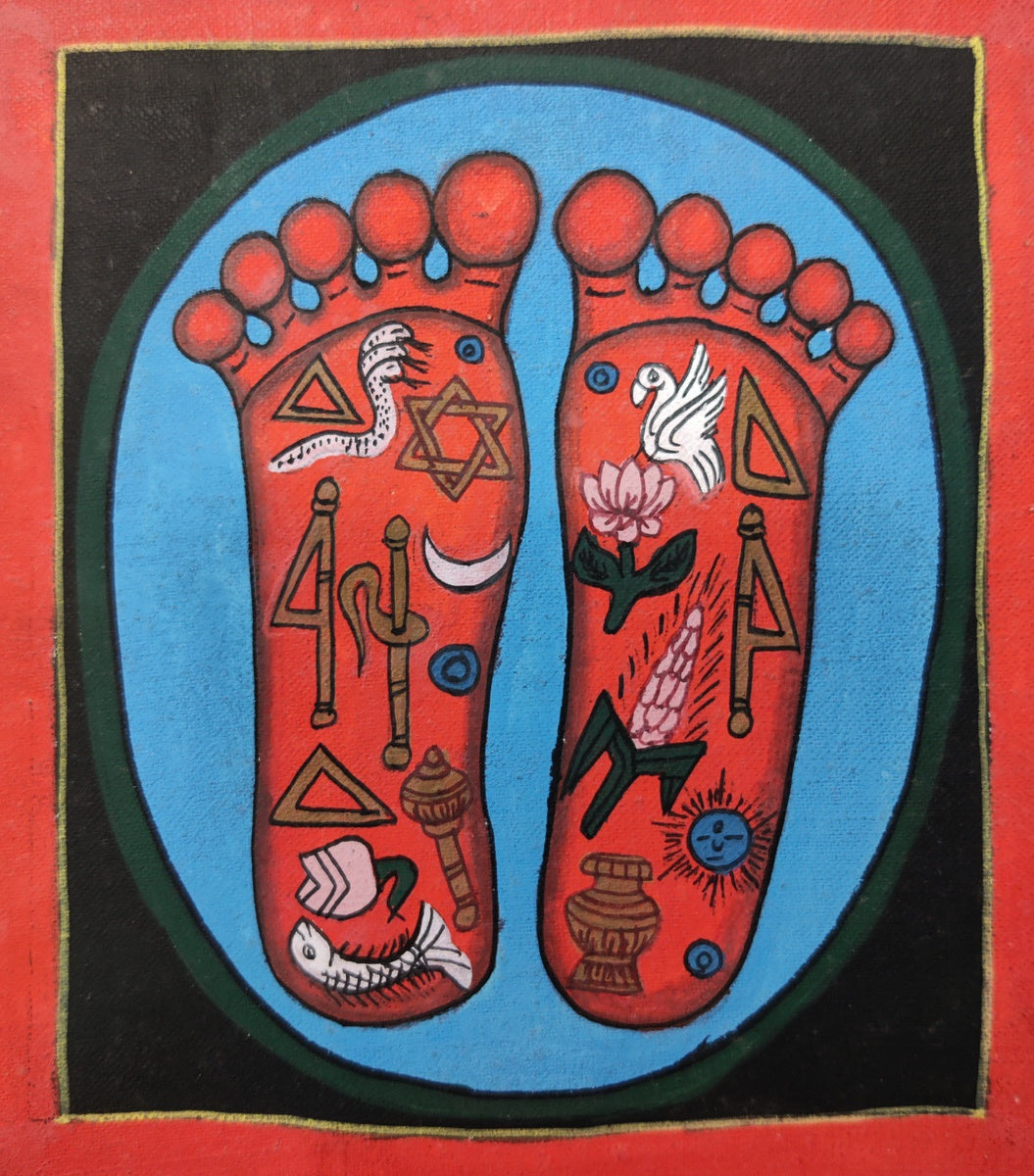Auspicious Feet - Lucky Thanka
