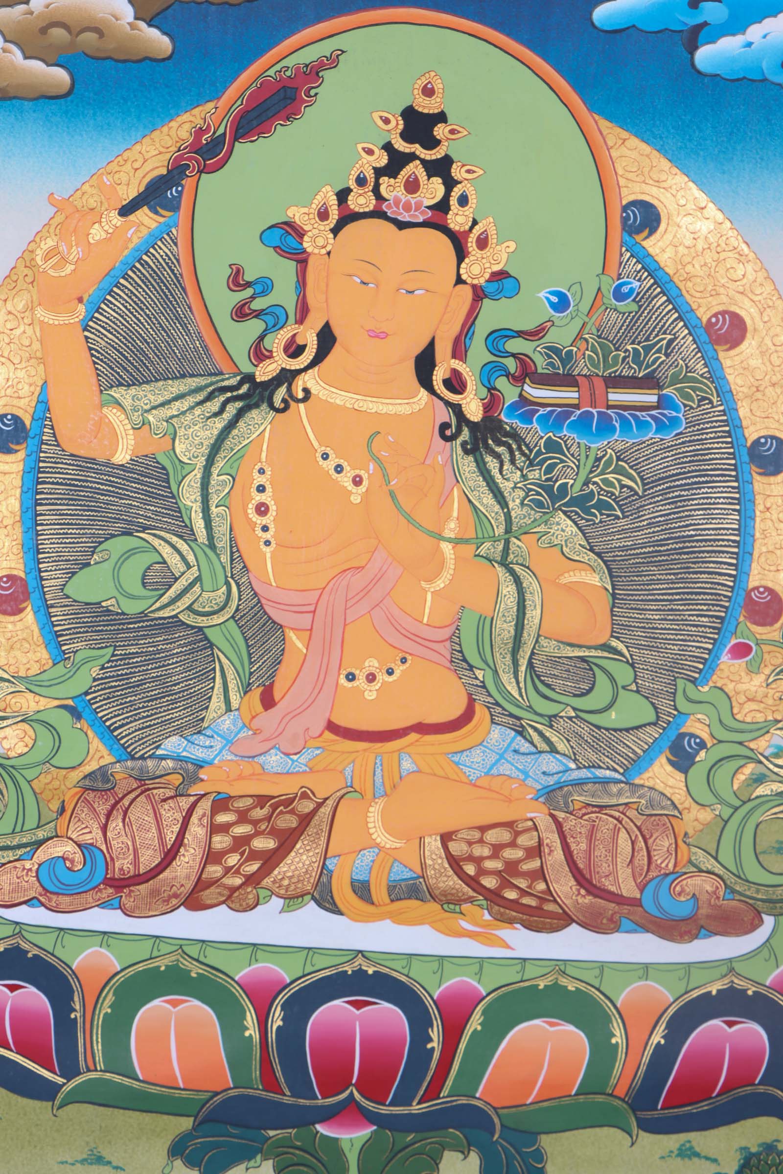 Genuine Hand art of Manjushri - Lucky Thanka
