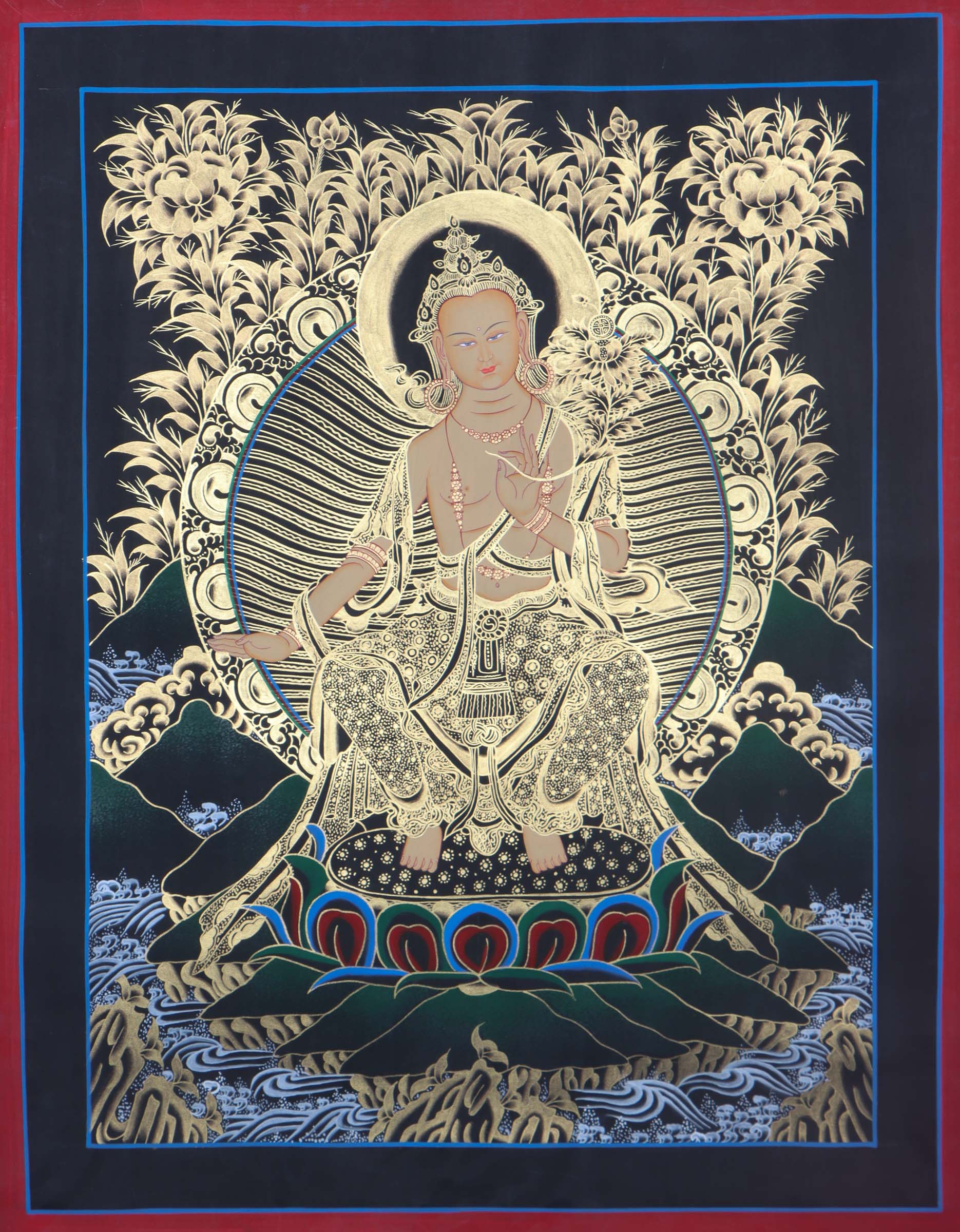 Maitreya Buddha Thangka Painting - Lucky Thanka