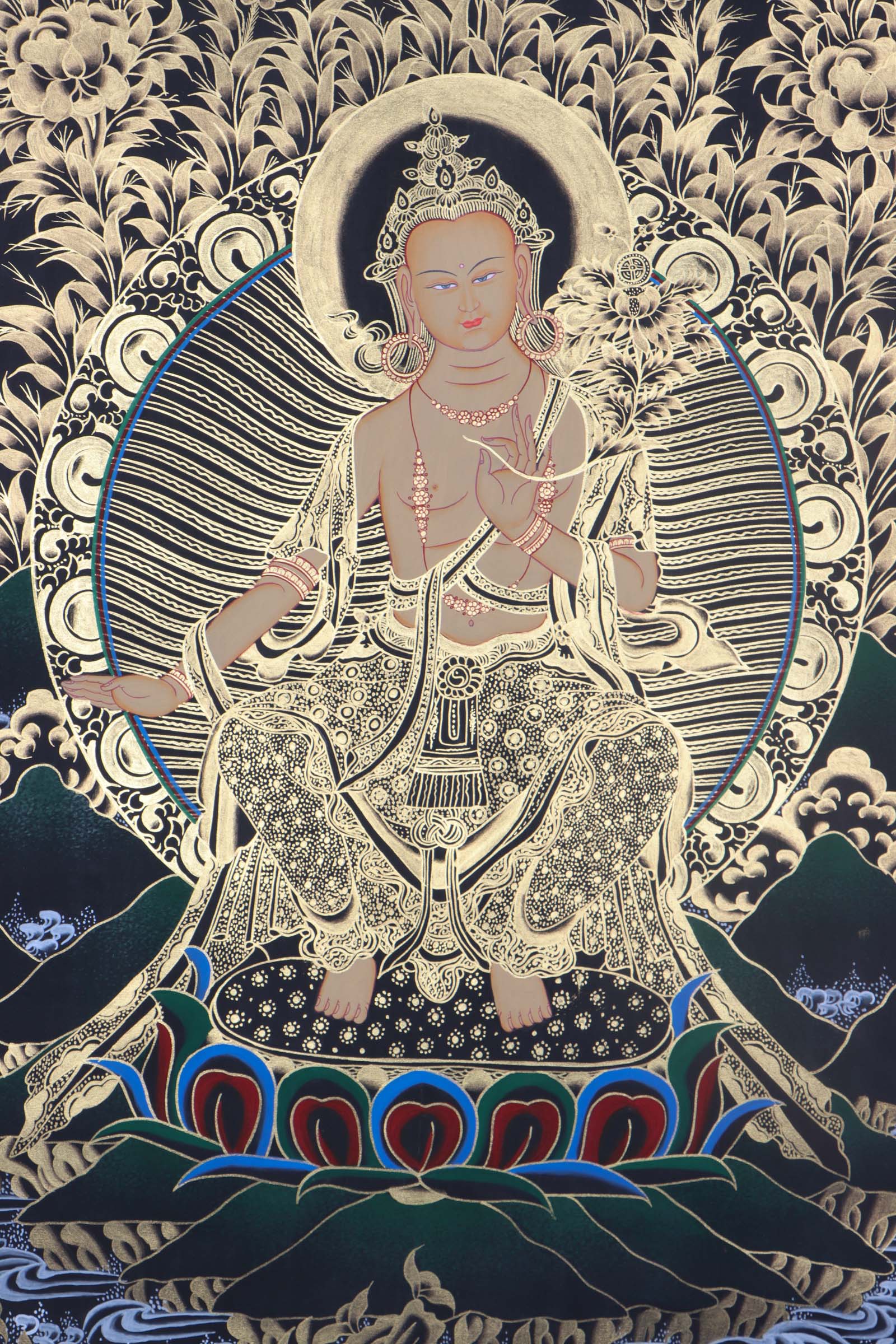 Maitreya Buddha Thangka Painting - Lucky Thanka