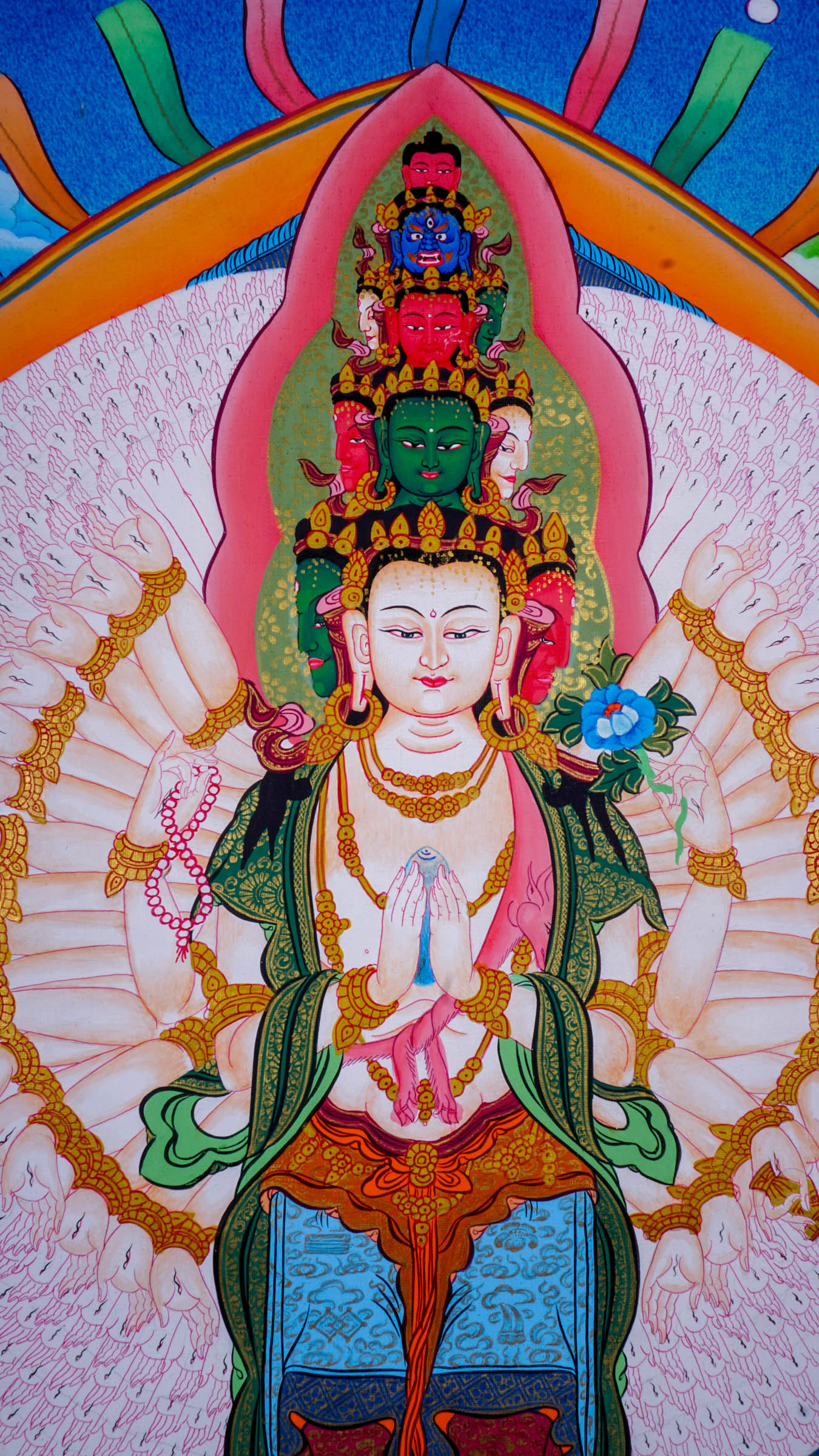 Avalokiteshvara with Mantra - Lucky Thanka