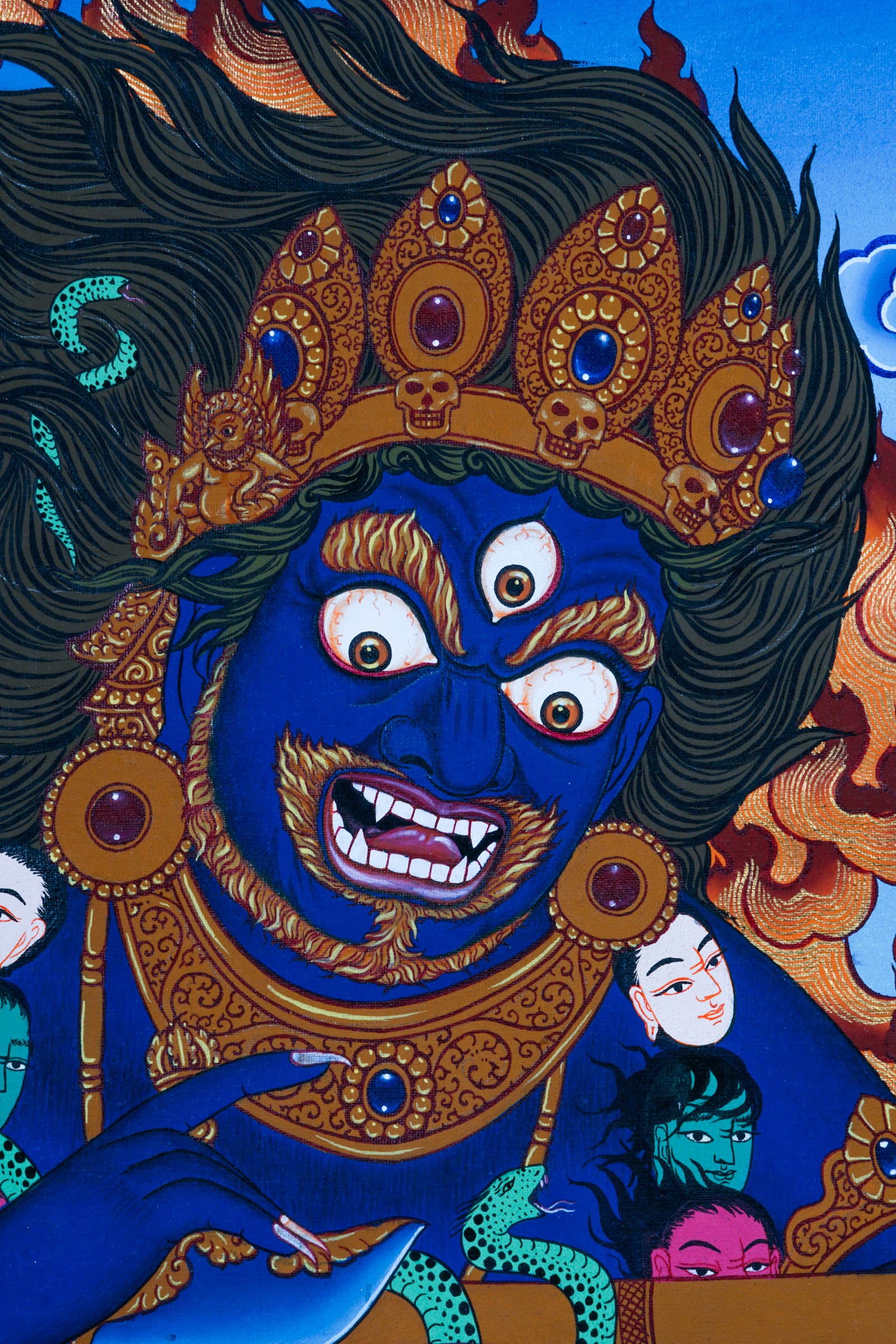 Handpainted Mahakala Thangka painting - Best handpainted thangka painting - LuckyThanka-