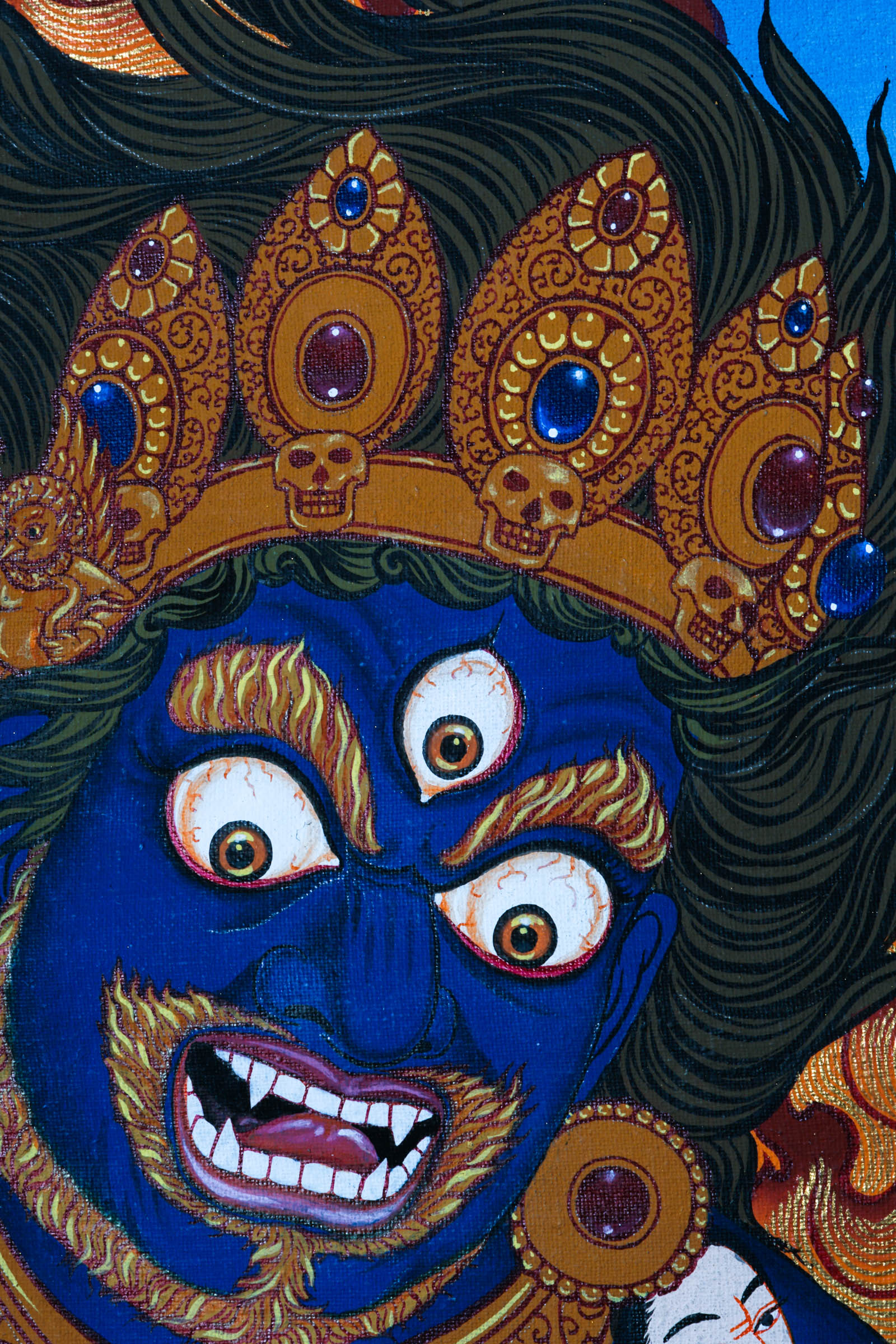 Handpainted Mahakala Thangka painting - Best handpainted thangka painting - LuckyThanka-