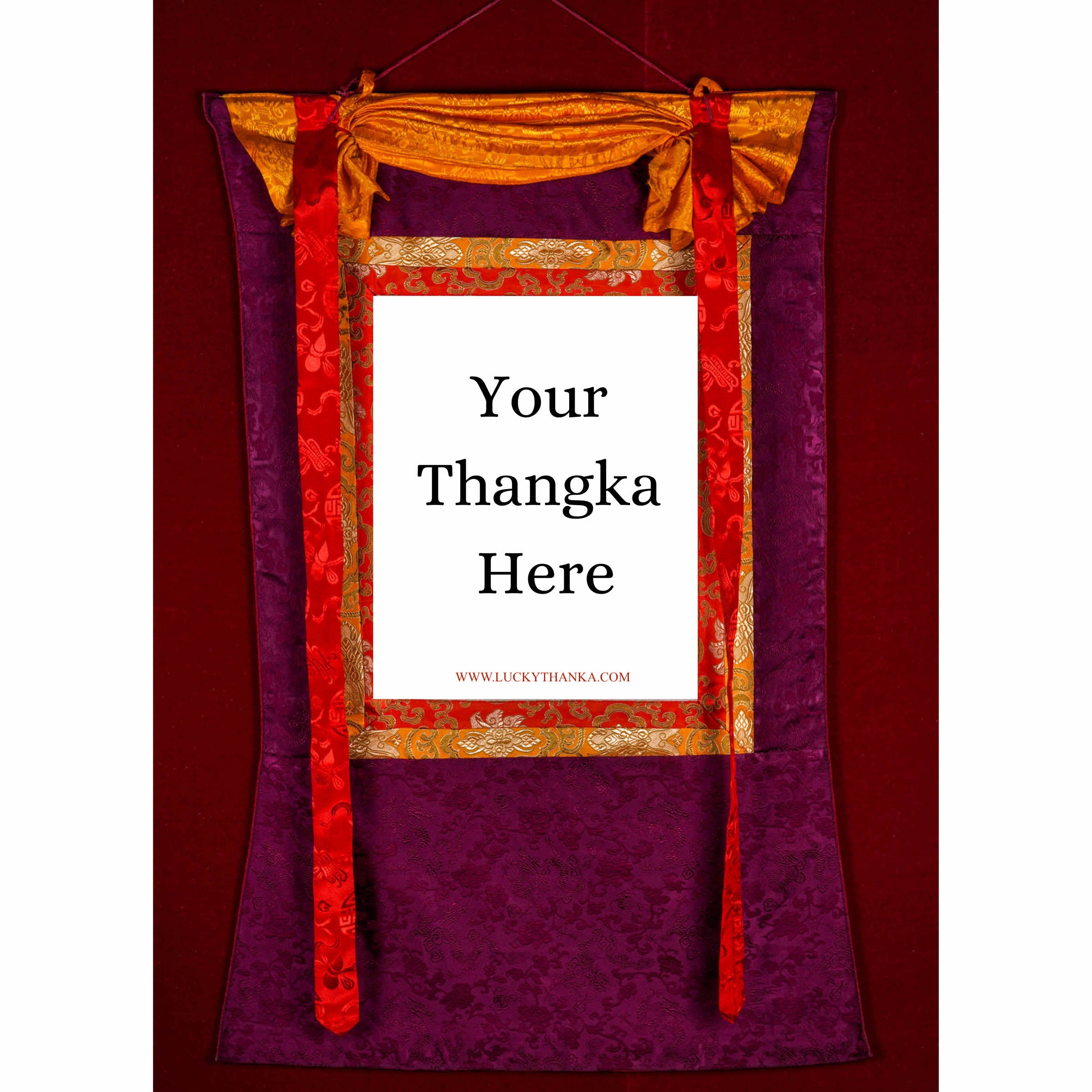 Maroon Color Thangka Brocade