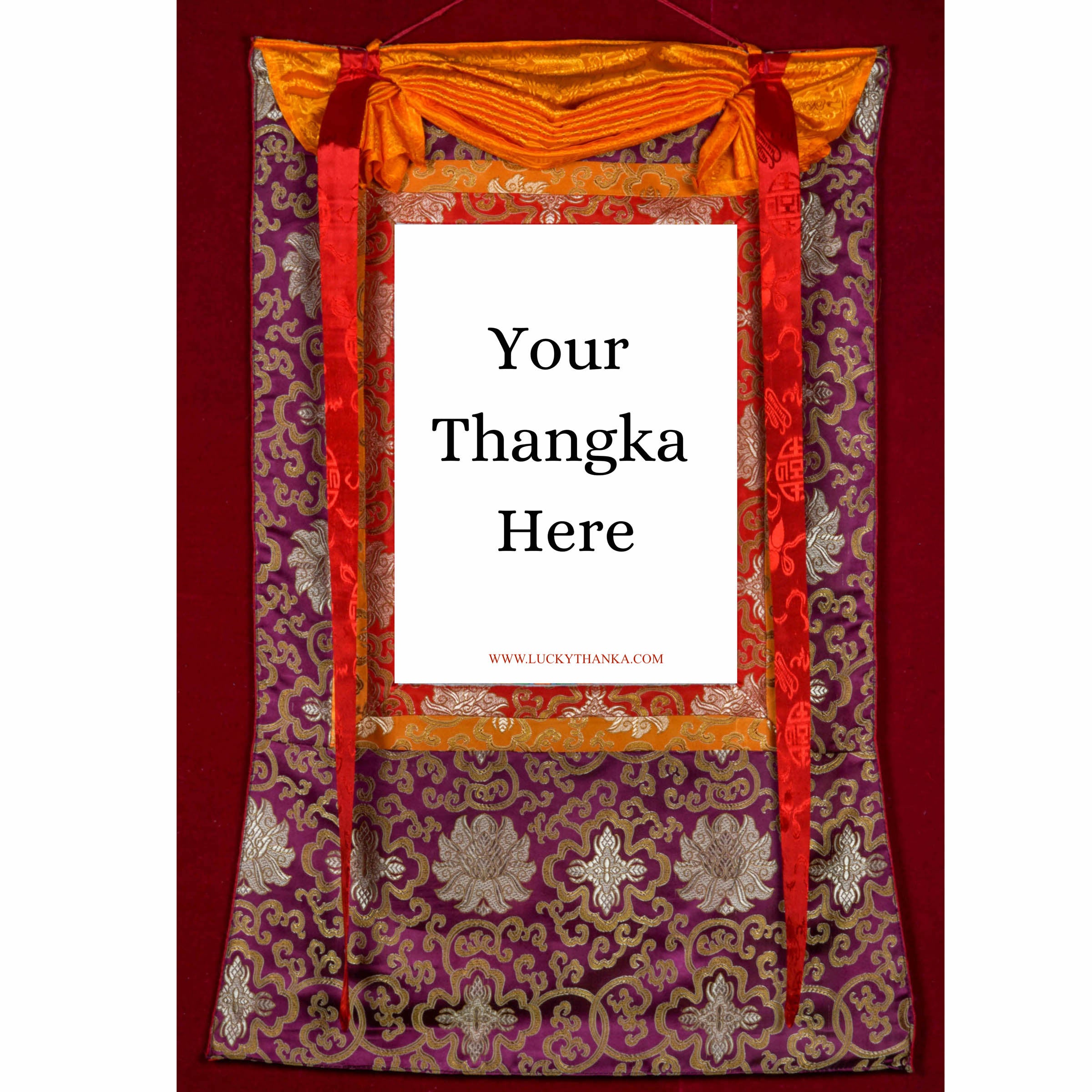 Maroon Floral Color Thangka Brocade