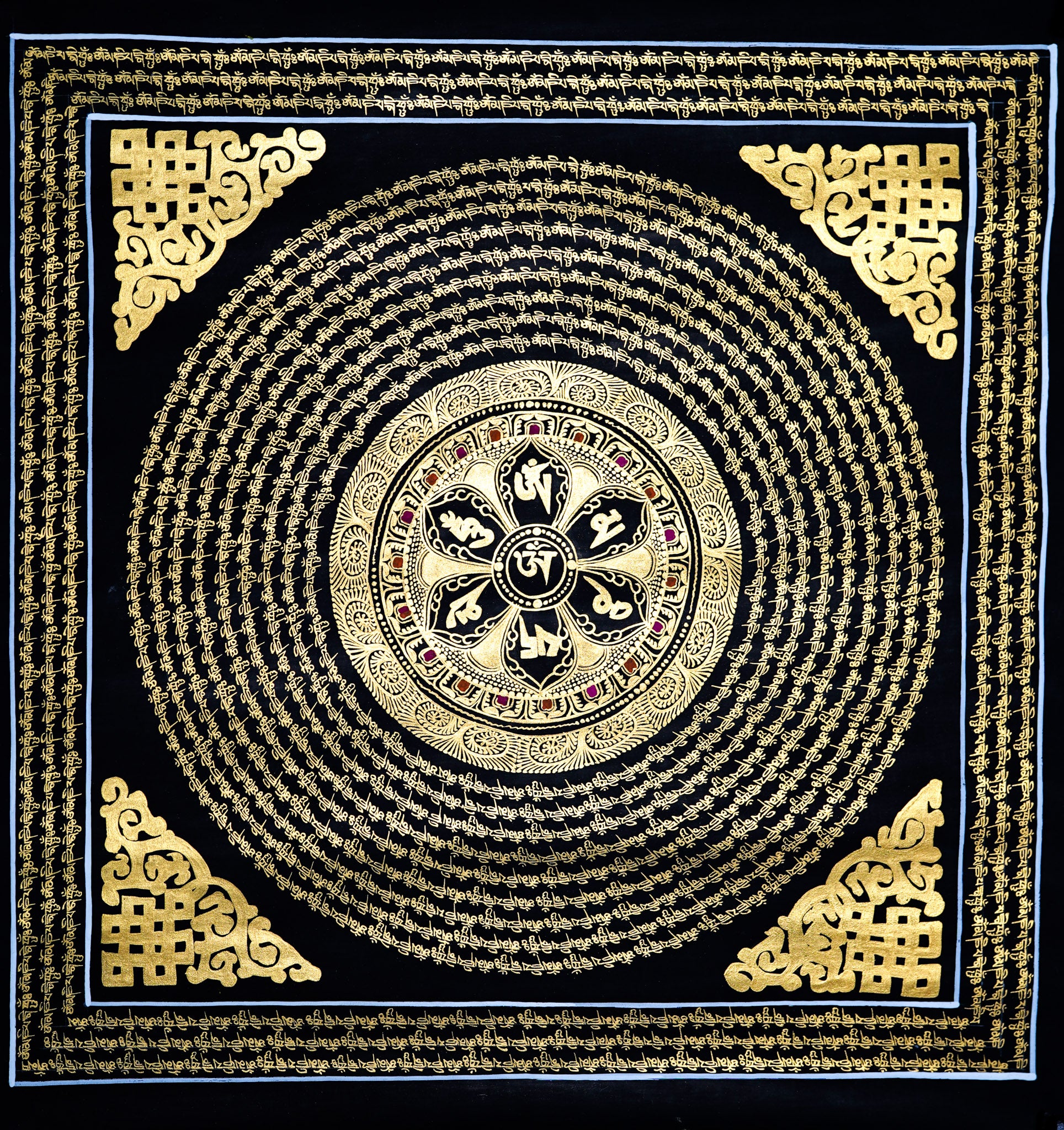 Chenrezig Mantra Mandala - Lucky Thanka