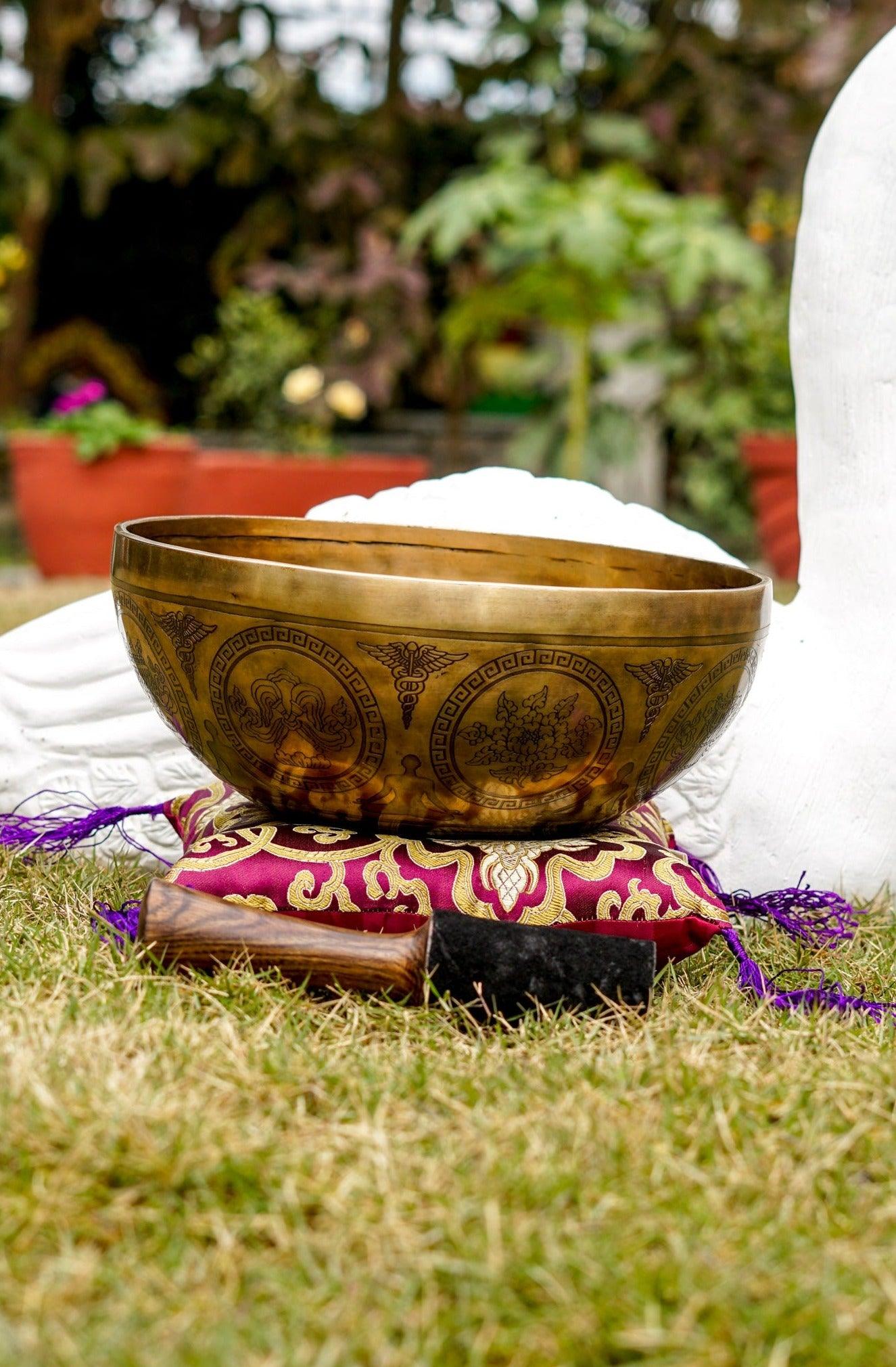 Seven Chakra Engraved Singing Bowl - Chakra healing - Lucky Thanka