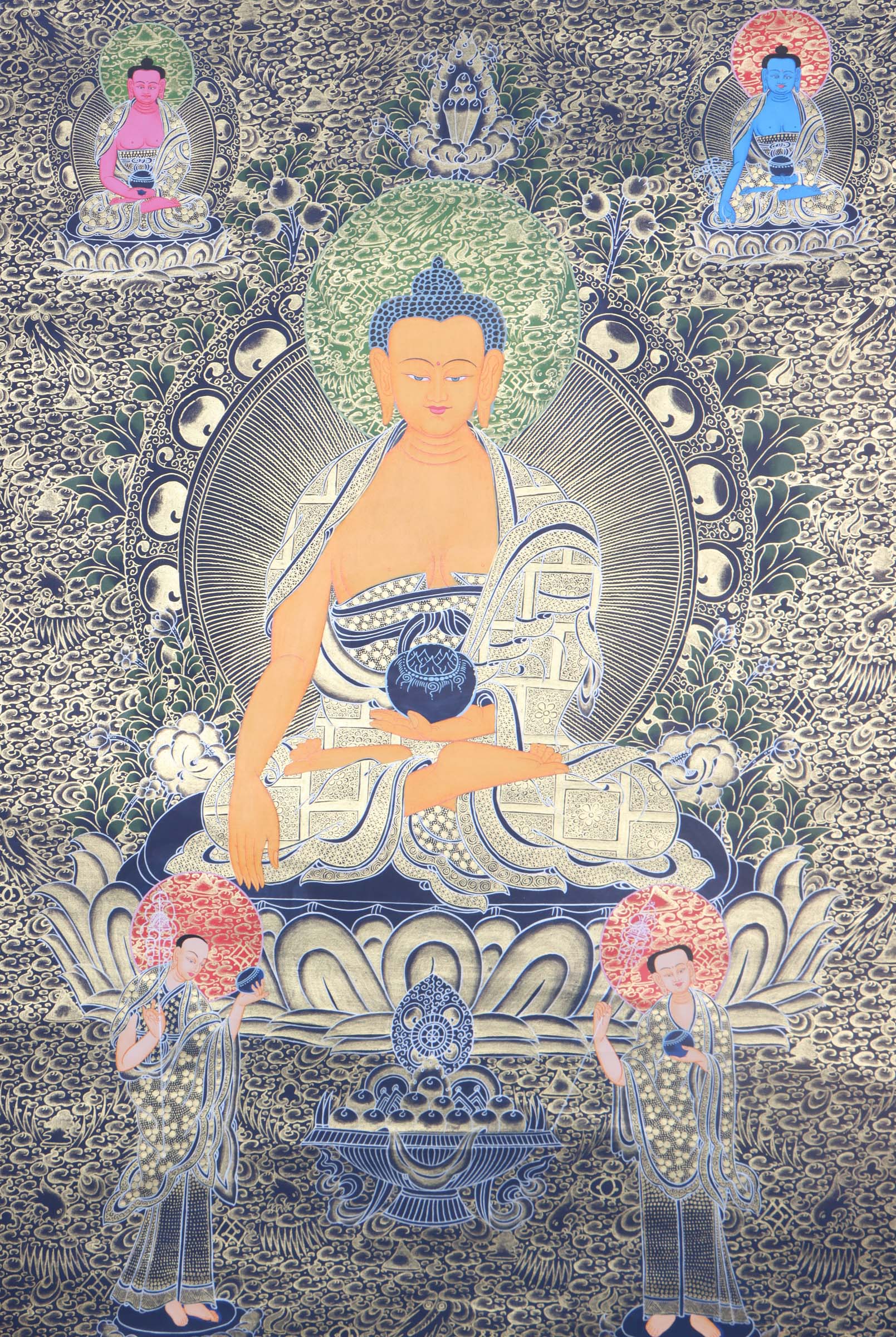 Handpainted Shakyamuni Buddha Thangka - Lucky Thanka