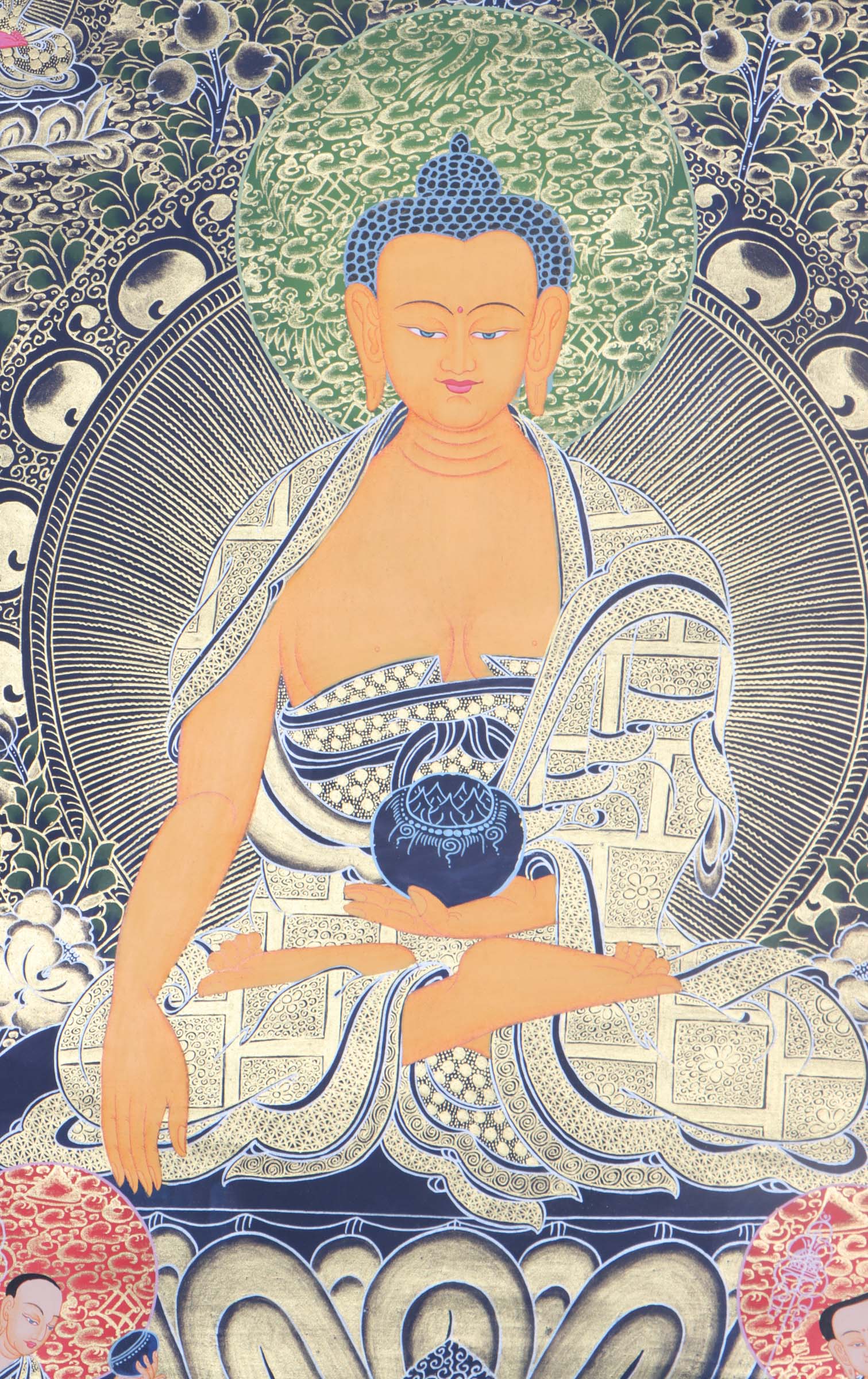Handpainted Shakyamuni Buddha Thangka - Lucky Thanka