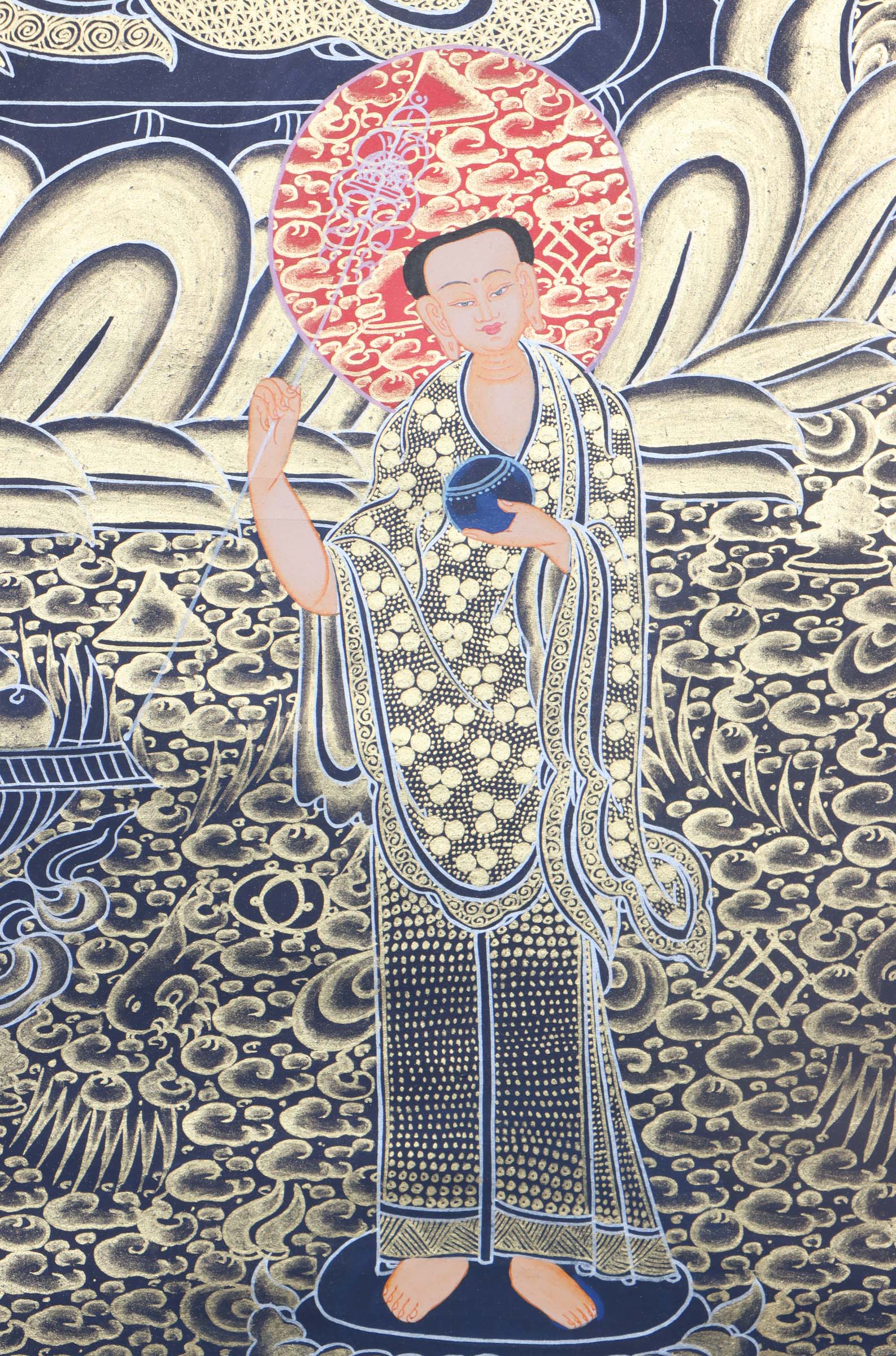 Handpainted Shakyamuni Buddha Thangka - Lucky Thanka