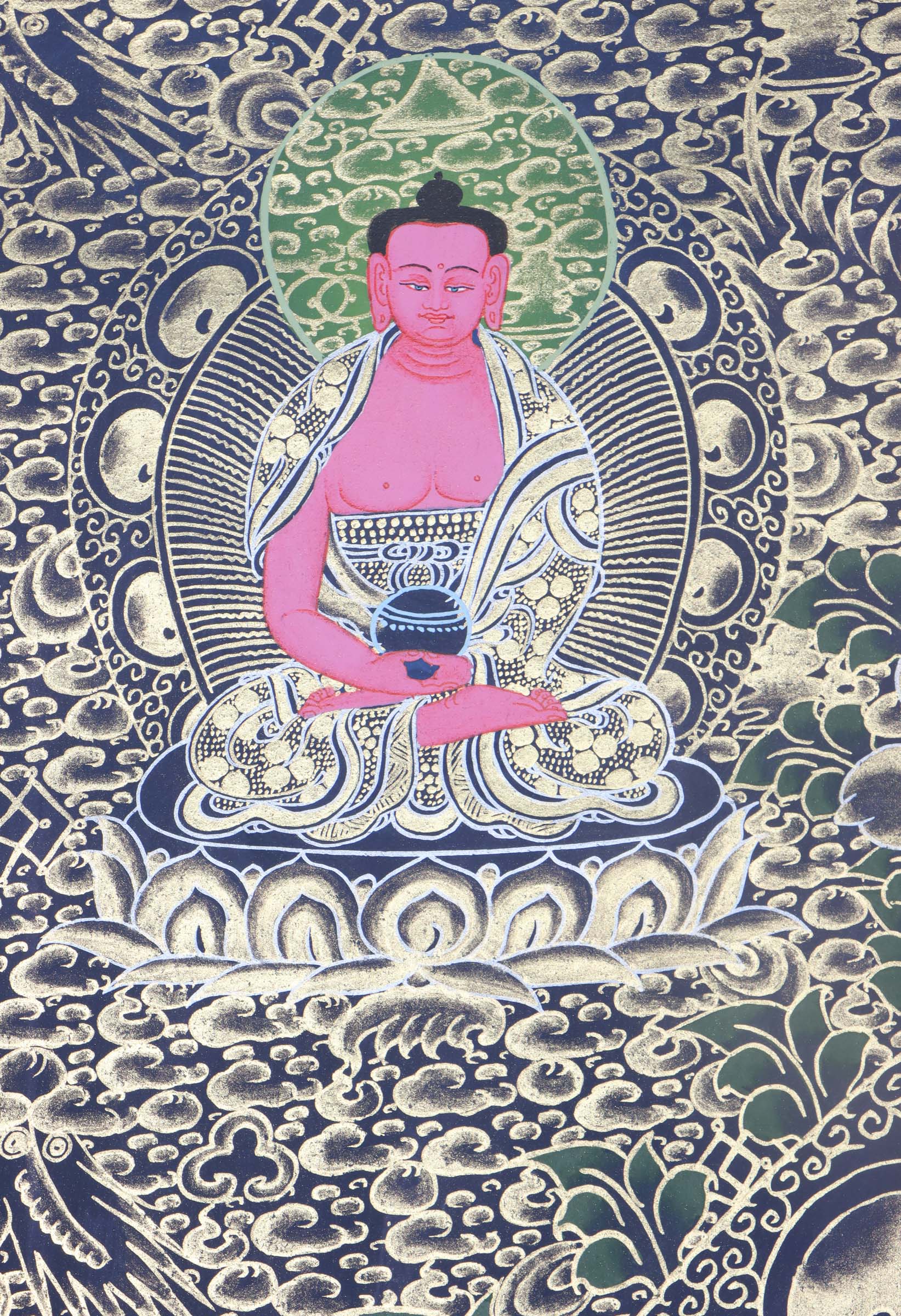 Handpainted Shakyamuni Buddha Thangka - Lucky Thanka