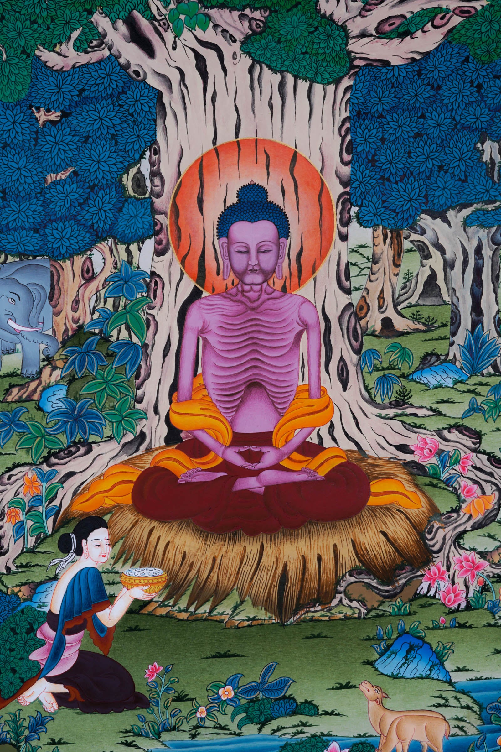 Handpainted Shakyamuni Buddha Thangka - Best handpainted thangka painting - LuckyThanka