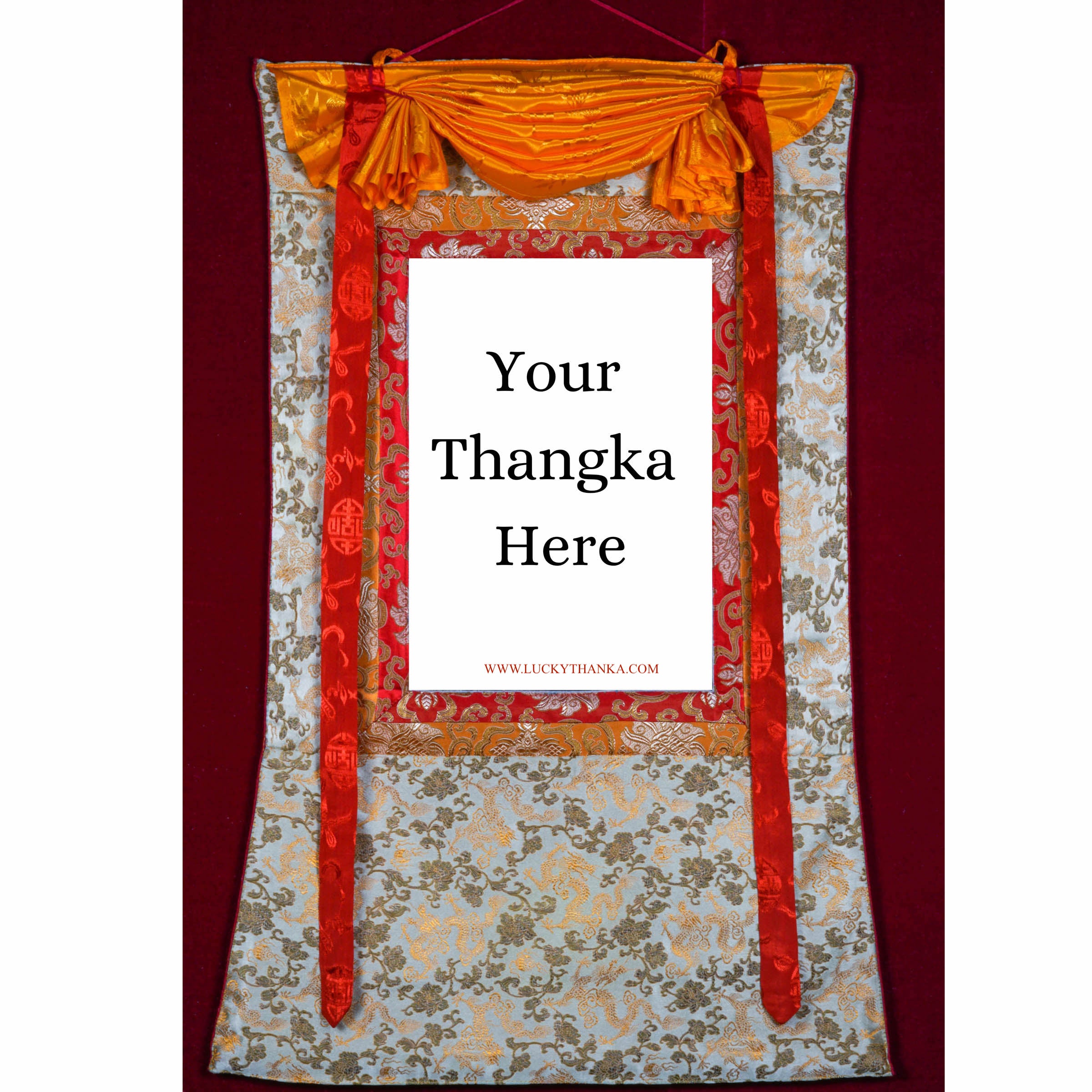 Silver Color Thangka Brocade