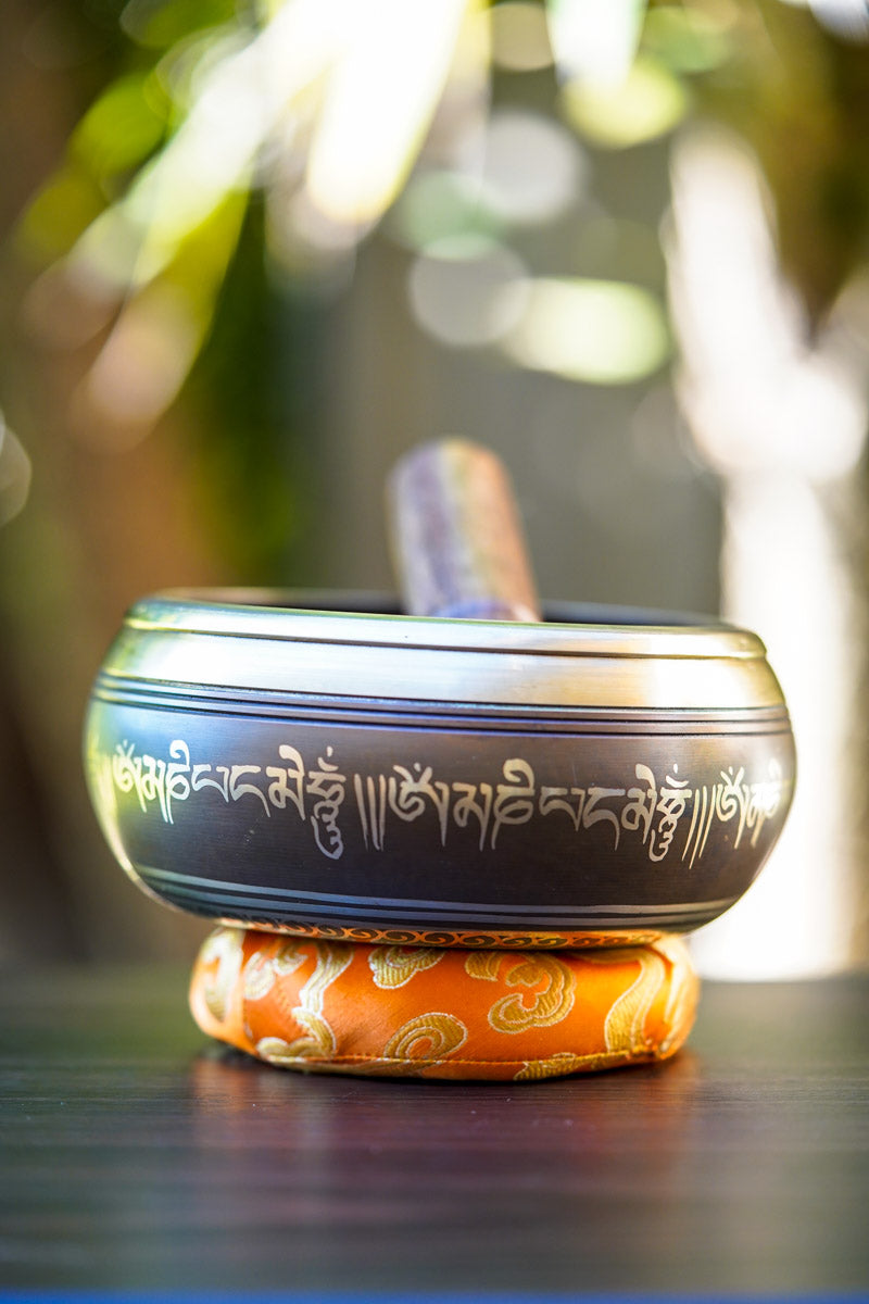 Buddha Mandala Carved Singing Bowl - Lucky Thanka