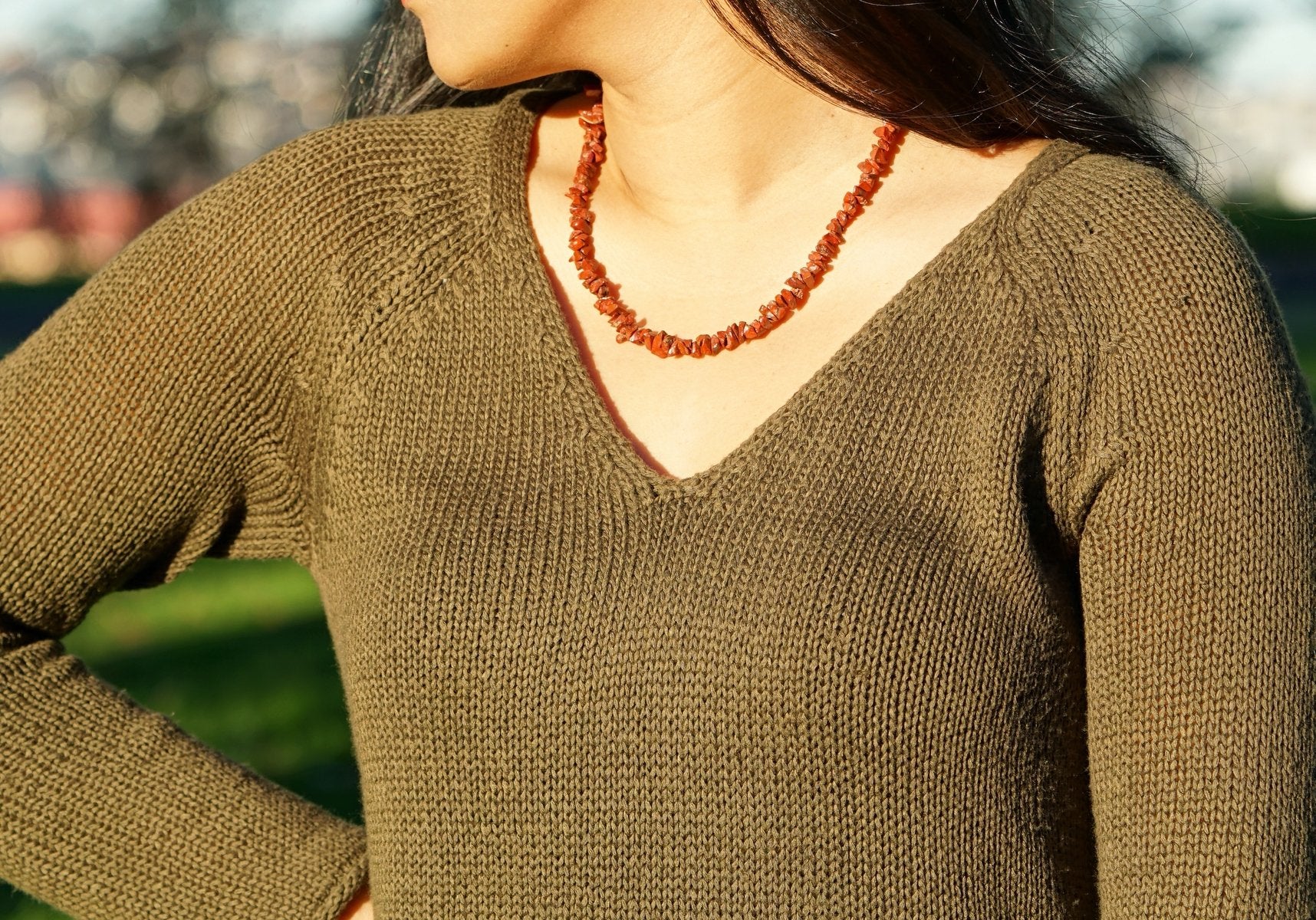 Red Jasper Chips crystal necklace - Lucky Thanka