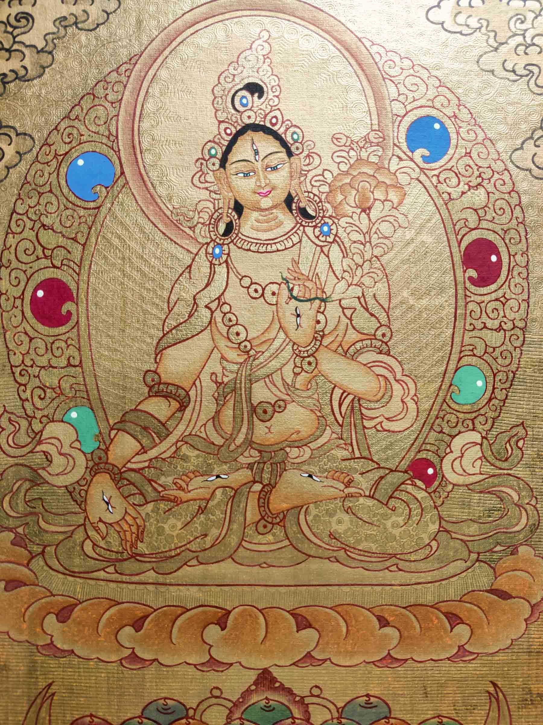 White Tara Thangka - Lucky Thanka