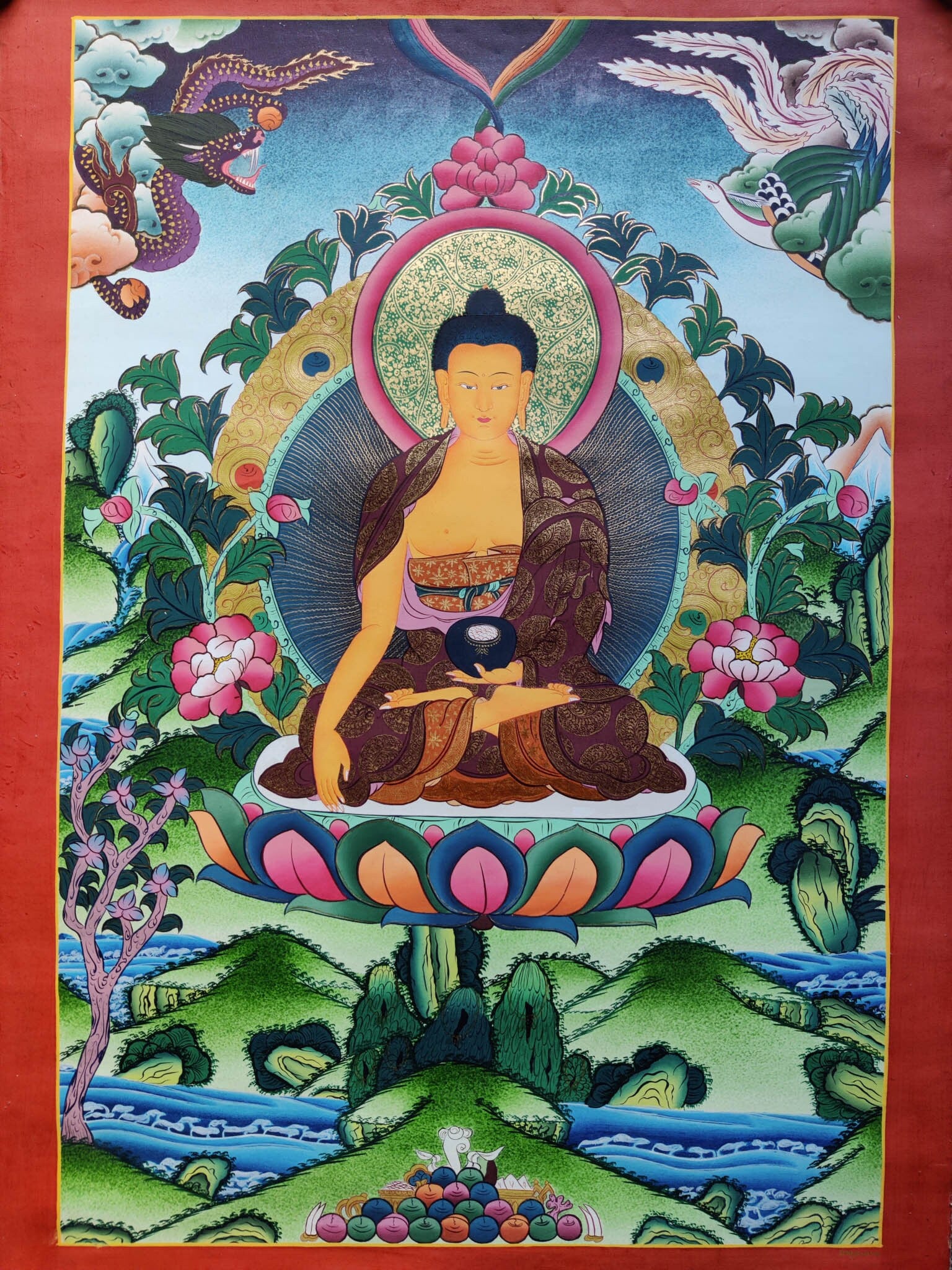 Shakyamuni Buddha from Nepal - Lucky Thanka
