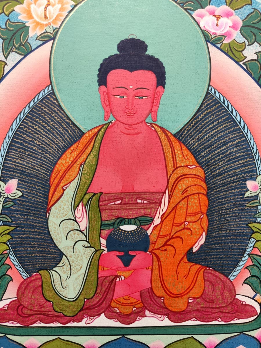 Small size Amitabha Buddha Thangka Painting - Lucky Thanka