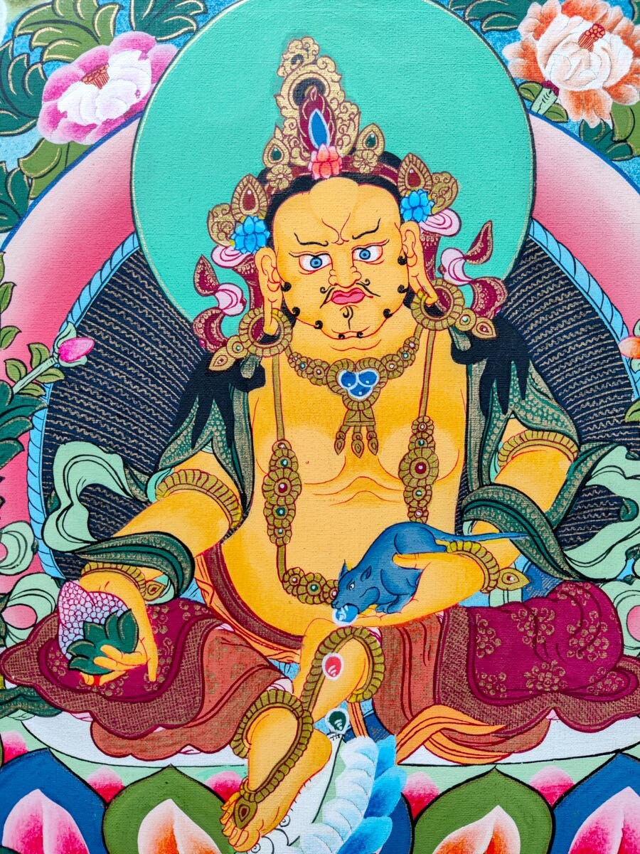 Dzambala Thangka art - Lucky Thanka