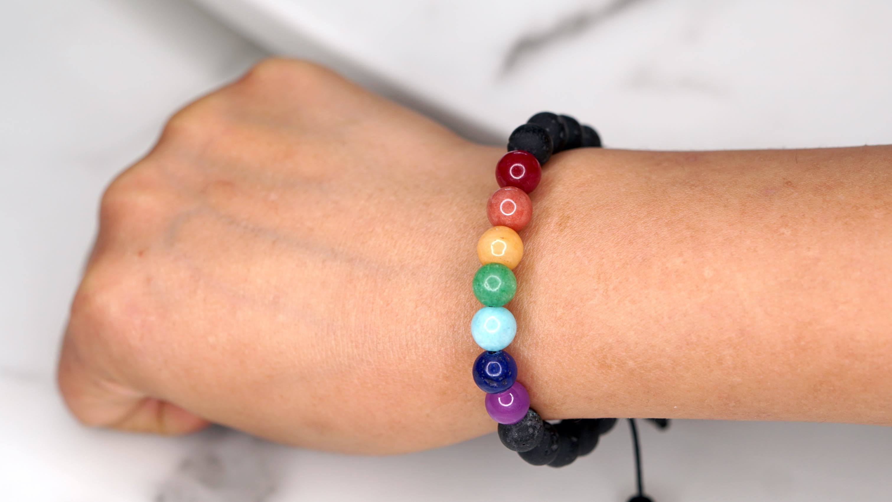 7 Chakra set Bracelet | Chakra Lava Bead Bracelet - Lucky Thanka