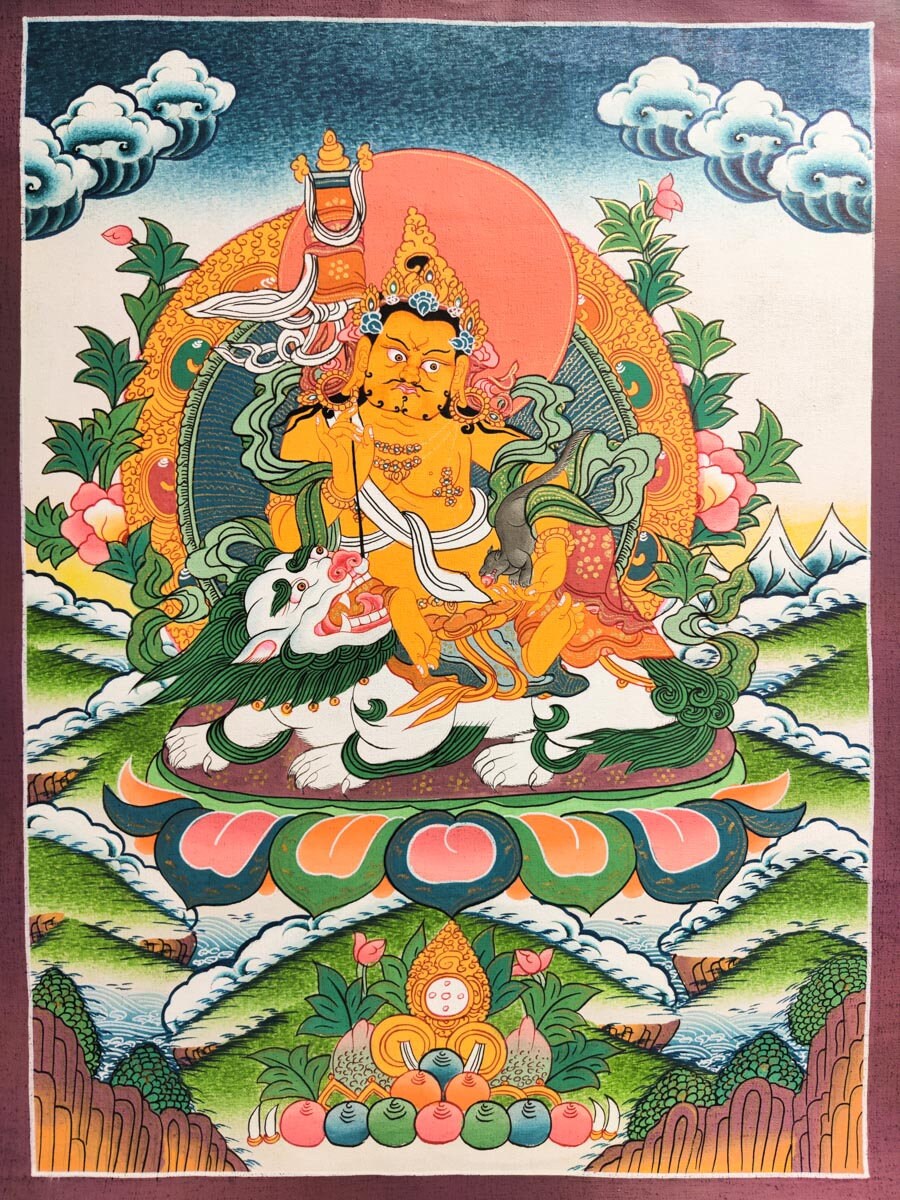 Small size - Zambala Thangka - Lucky Thanka