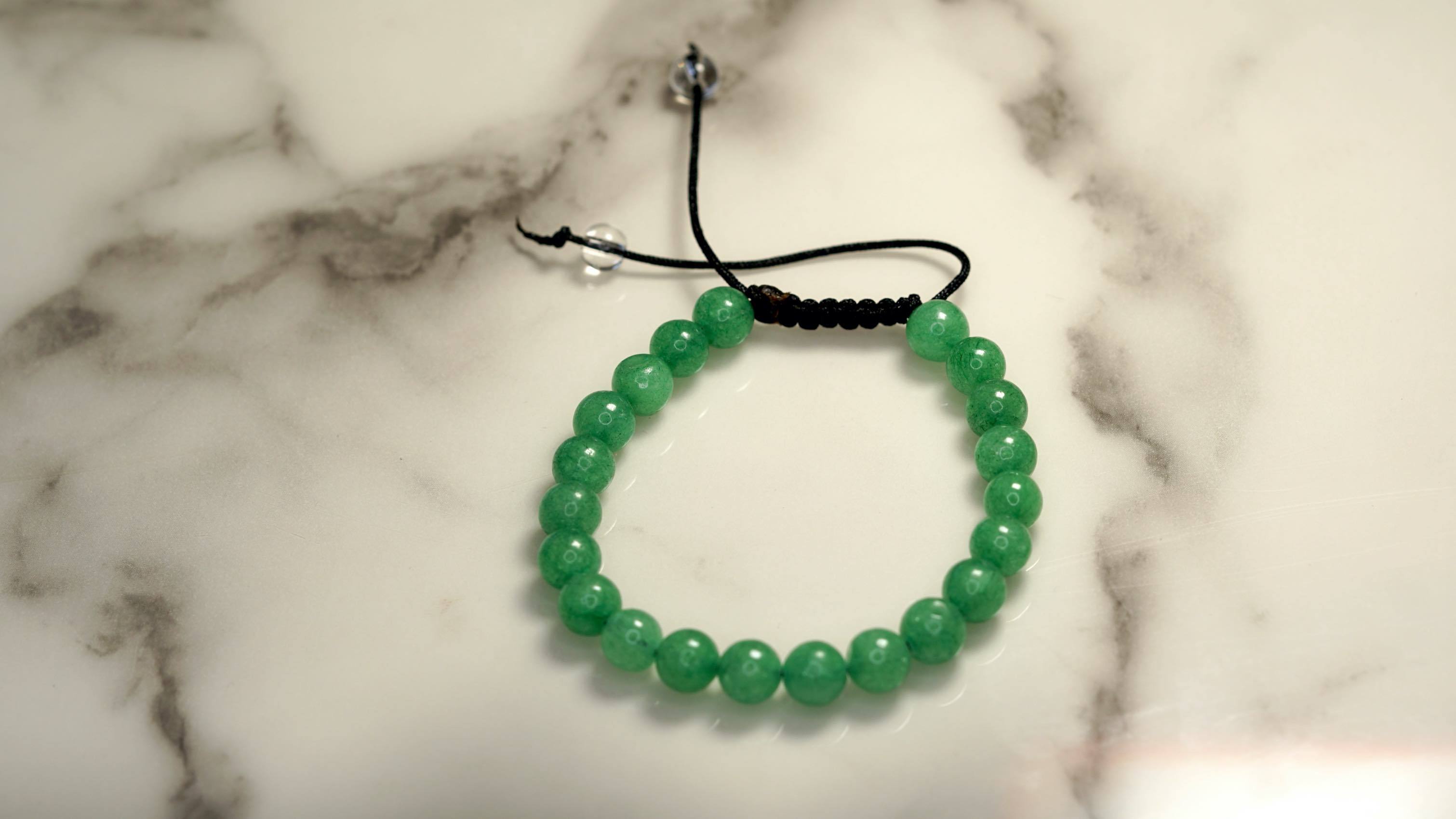 Jade Bracelet for Heart Chakra | Handmade Wrist Mala - Lucky Thanka