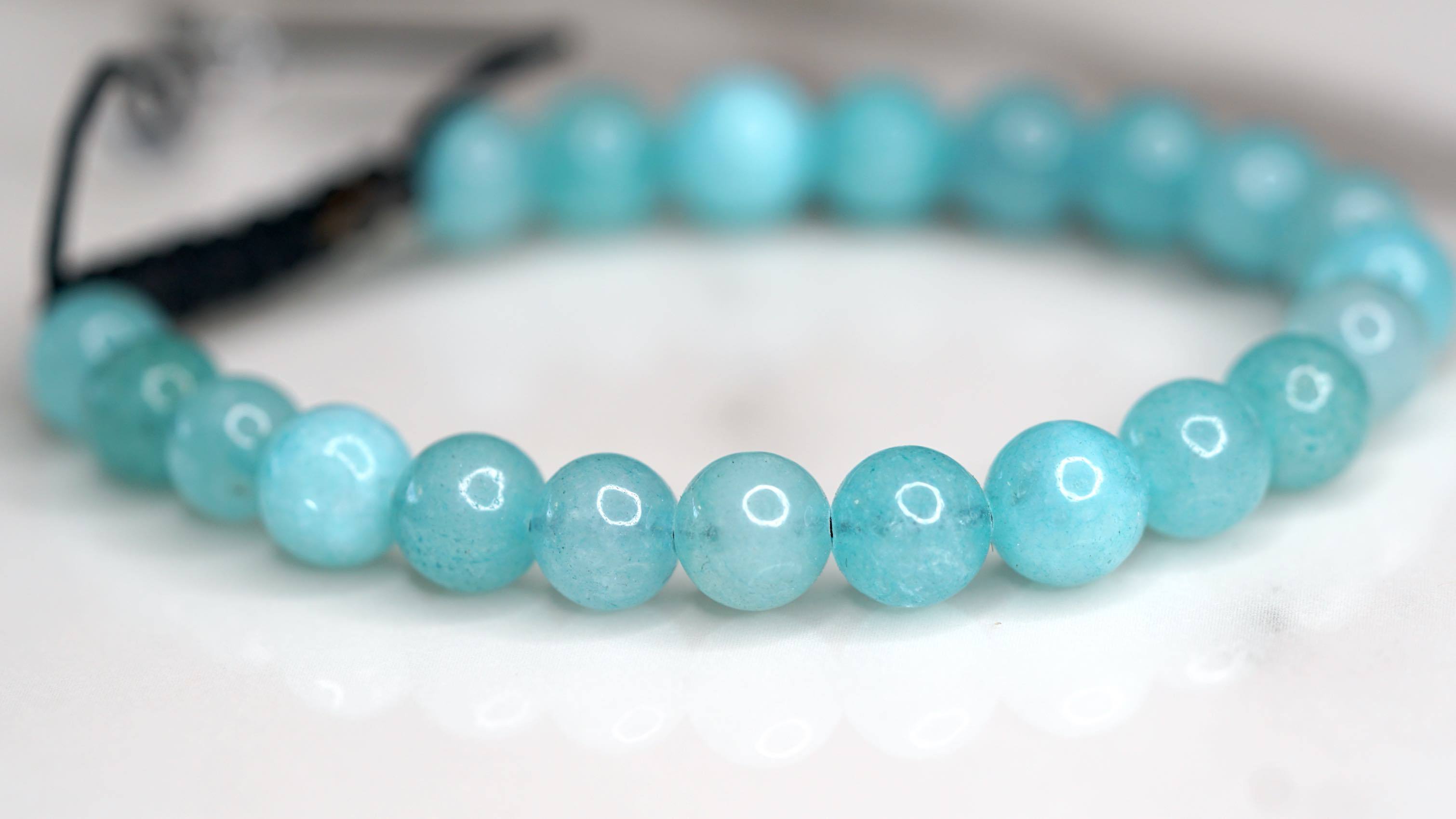 Blue Quartz Bracelet | Wrist Mala for Throat Chakra - Lucky Thanka