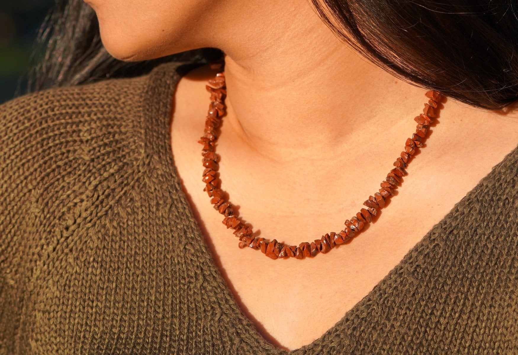 Red Jasper Chips crystal necklace - Lucky Thanka