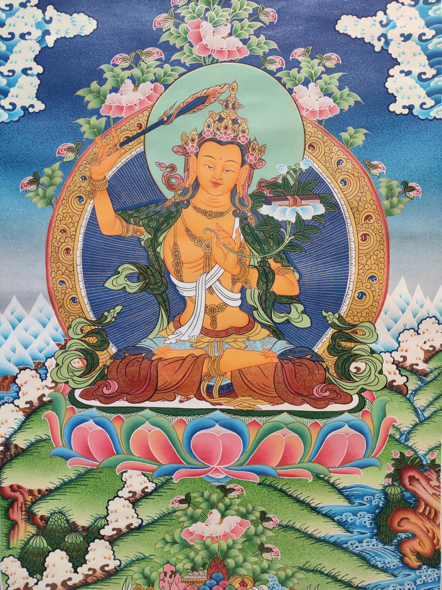 Finest Quality Manjushri - Lucky Thanka