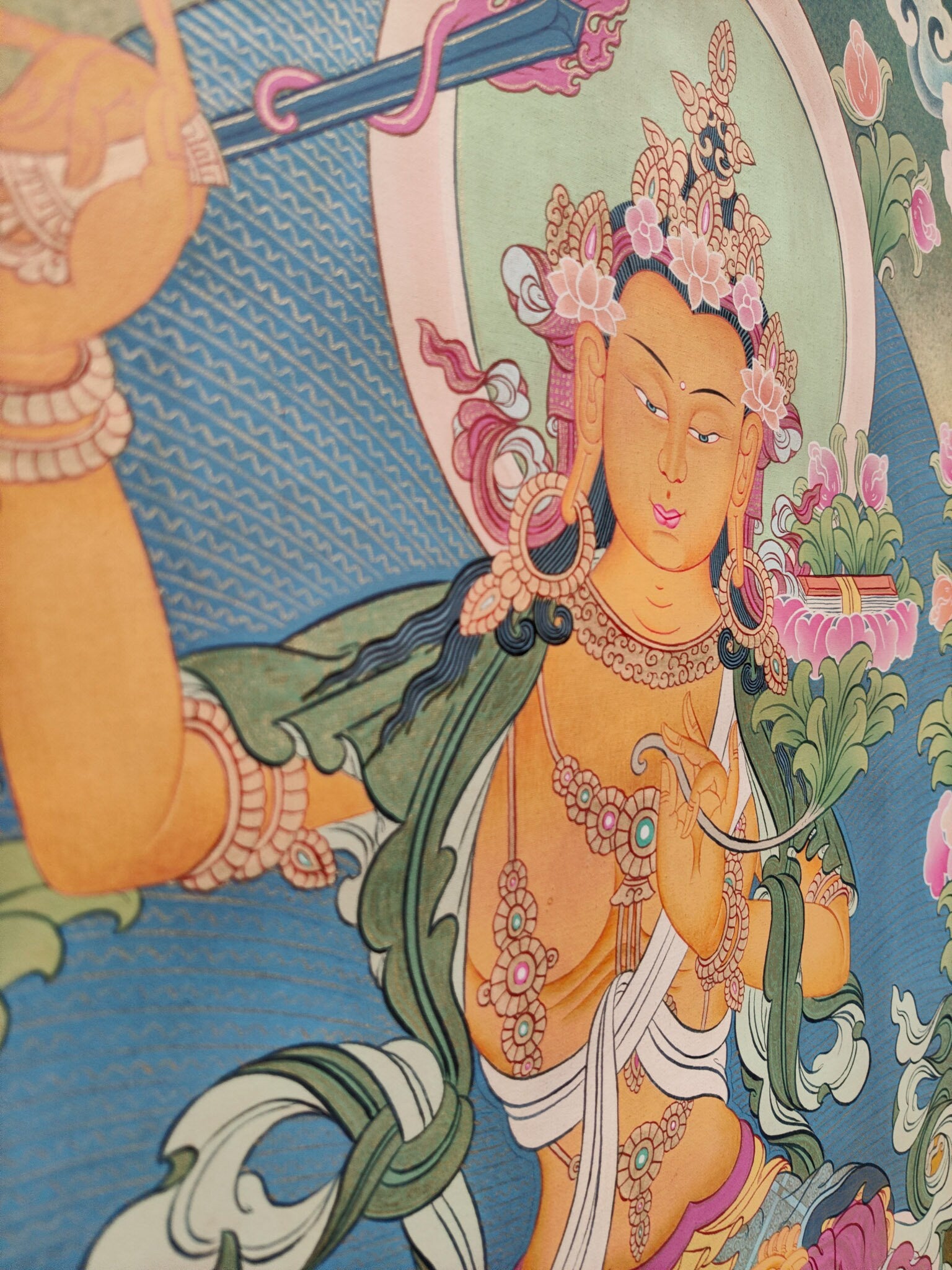 Manjushri with Bodhicitta - Lucky Thanka