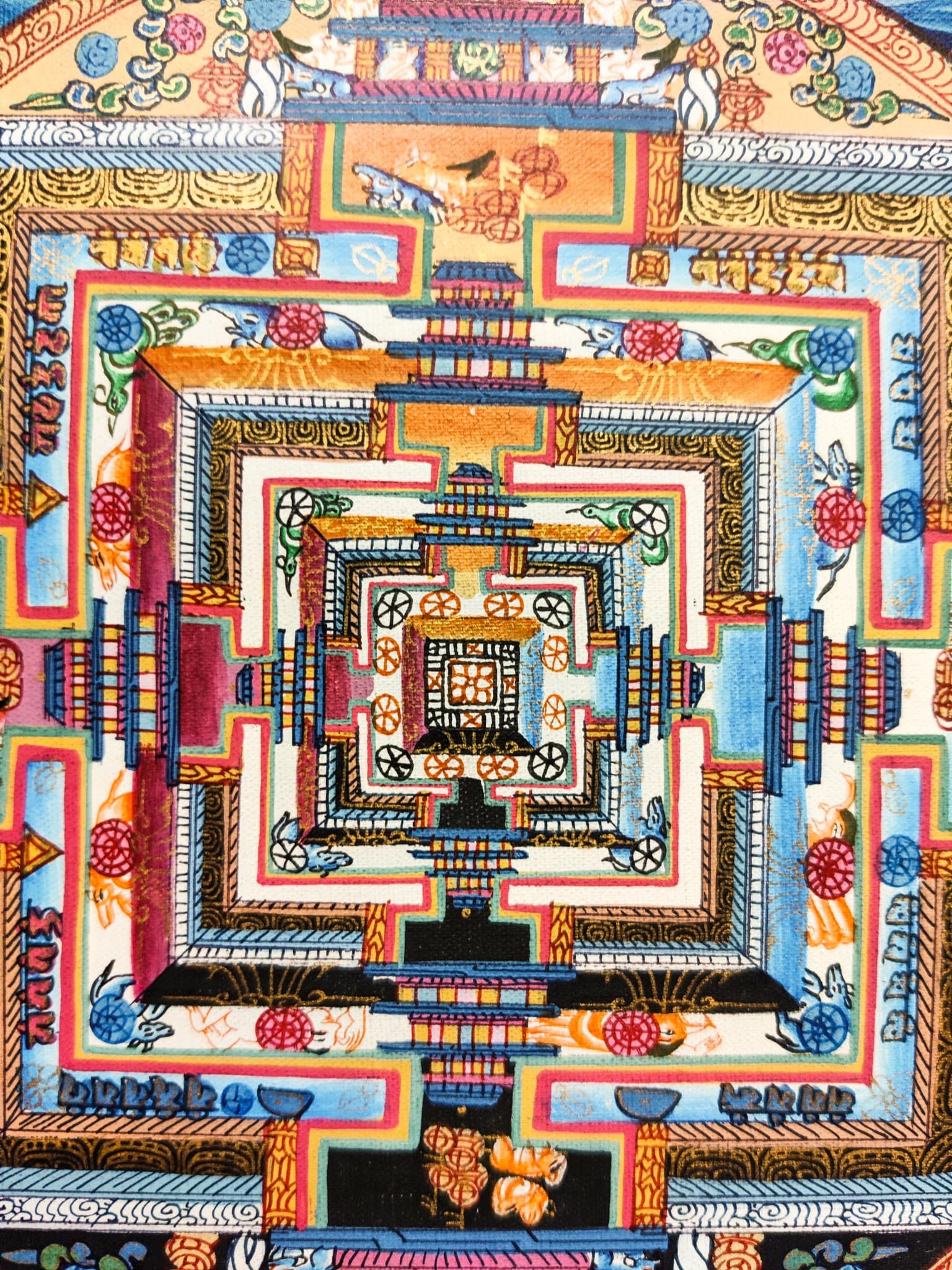 Red Kalchakra Mandala - Lucky Thanka
