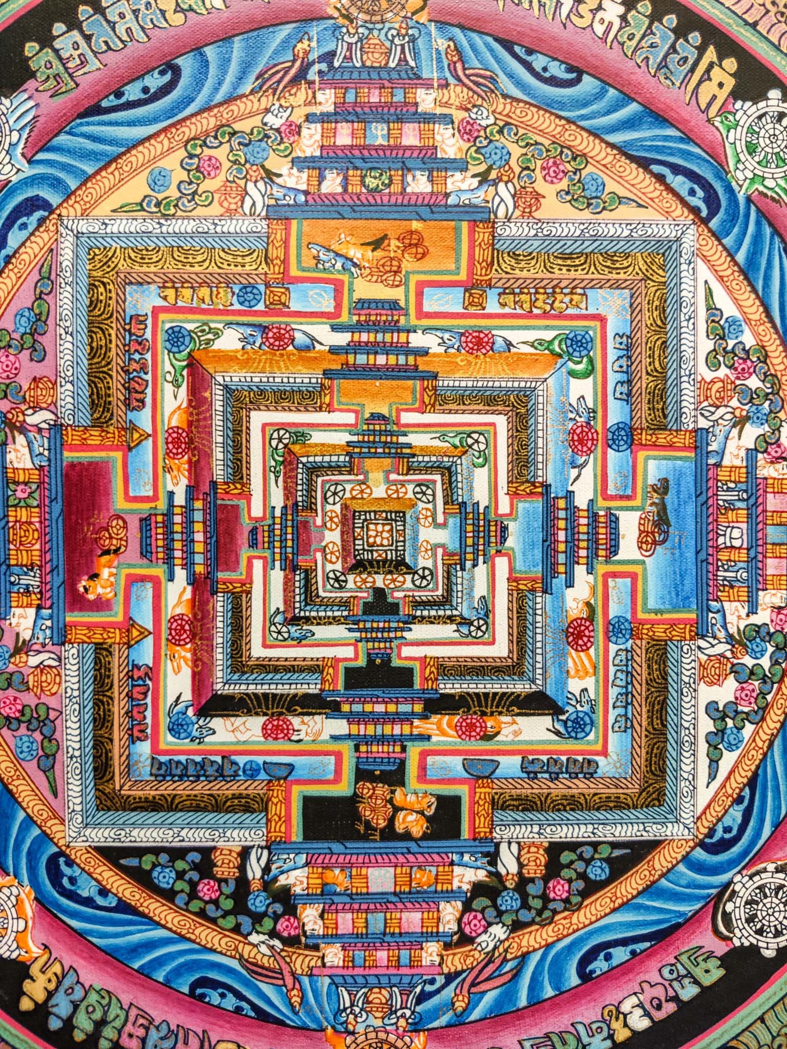 Red Kalchakra Mandala - Lucky Thanka